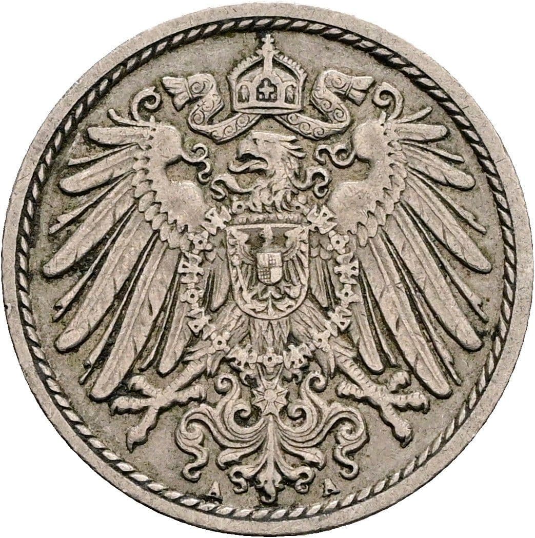 5 Pfennig 1910 A – Rückseite