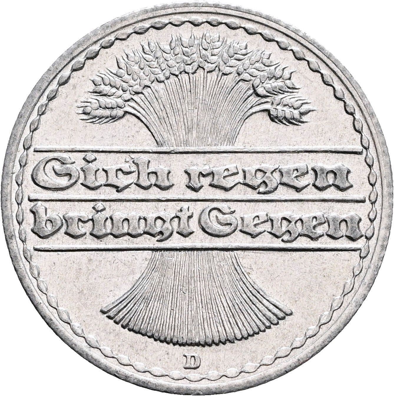 50 Pfennig 1922 D – Rückseite