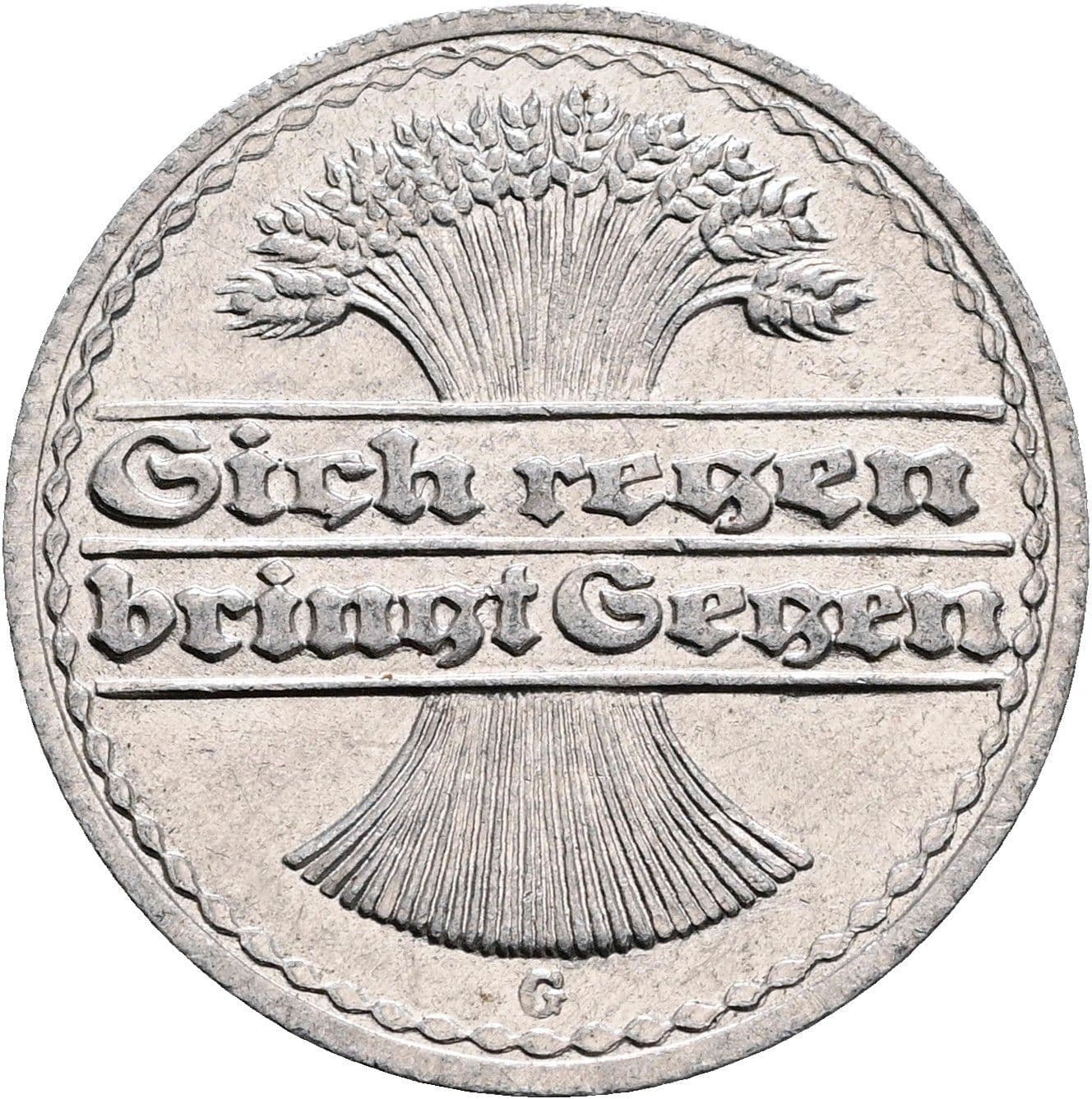 50 Pfennig 1921 G – Rückseite