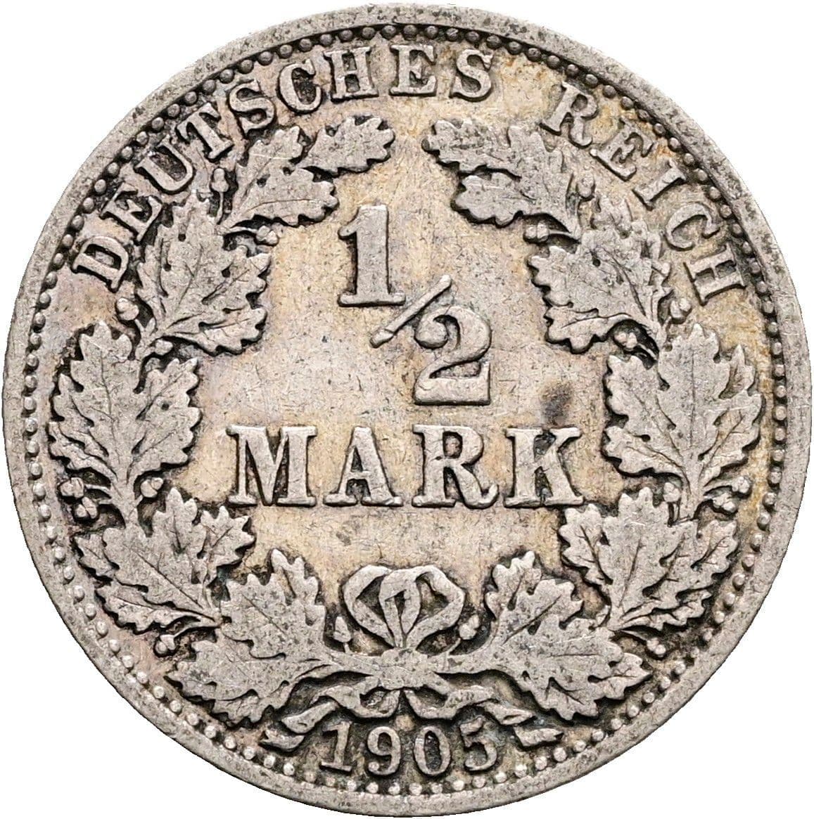1/2 Mark 1905 A – Vorderseite