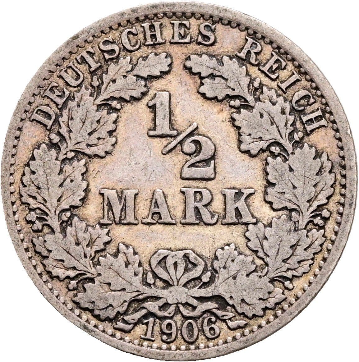 1/2 Mark 1906 A – Vorderseite