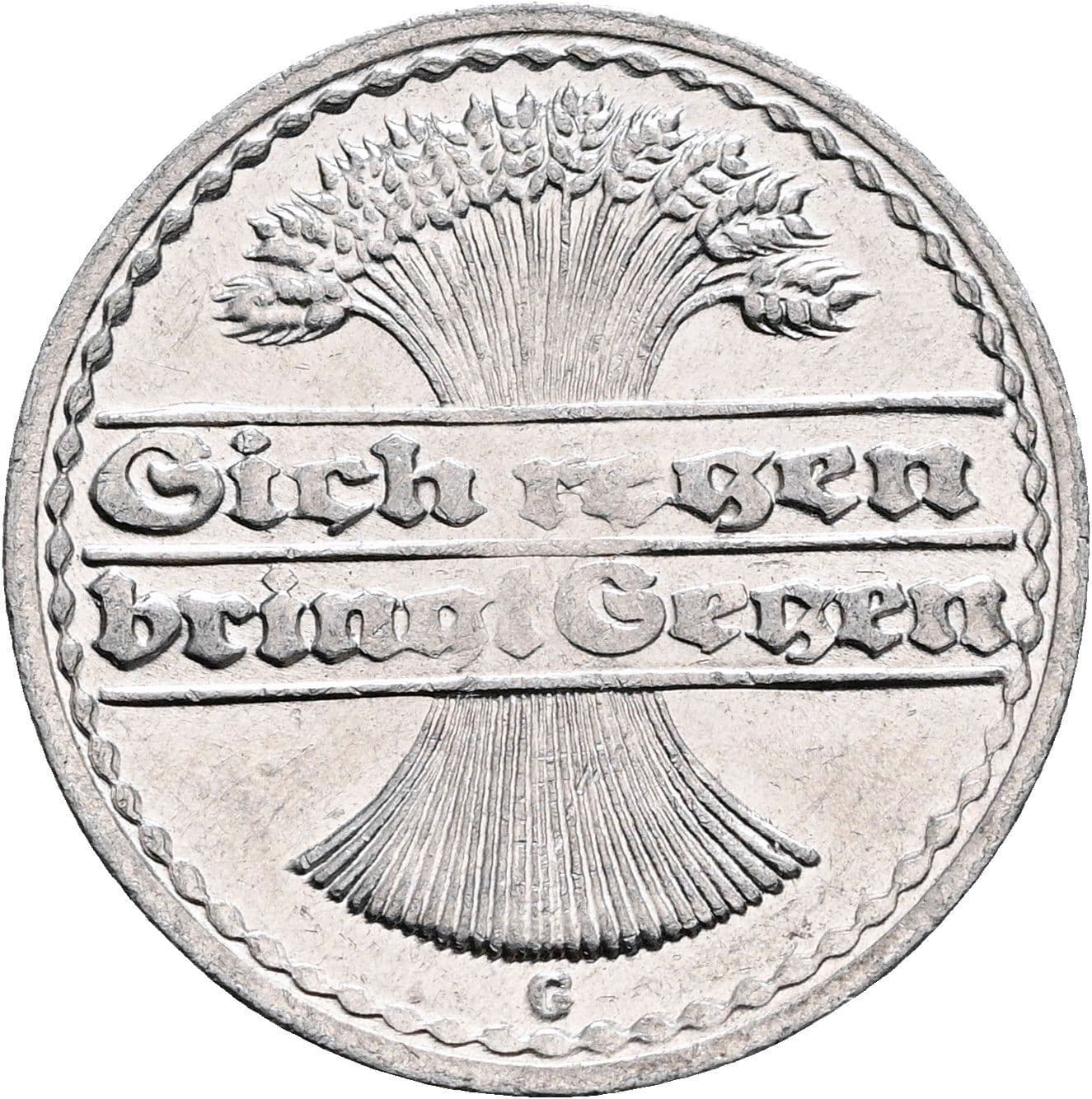 50 Pfennig 1922 G – Rückseite