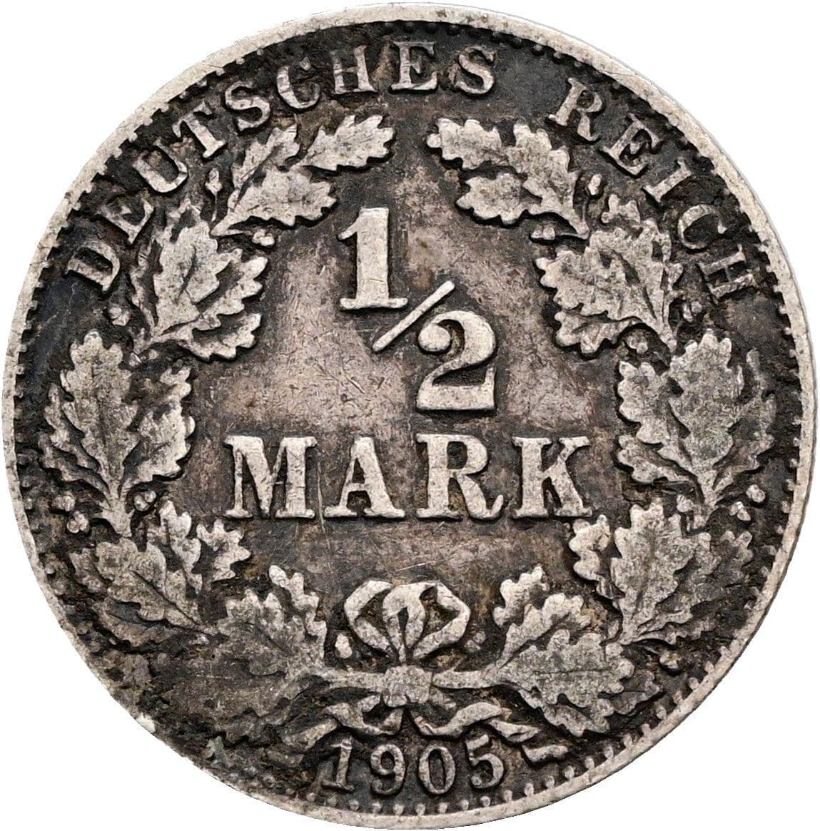 1/2 Mark 1905 D – Vorderseite