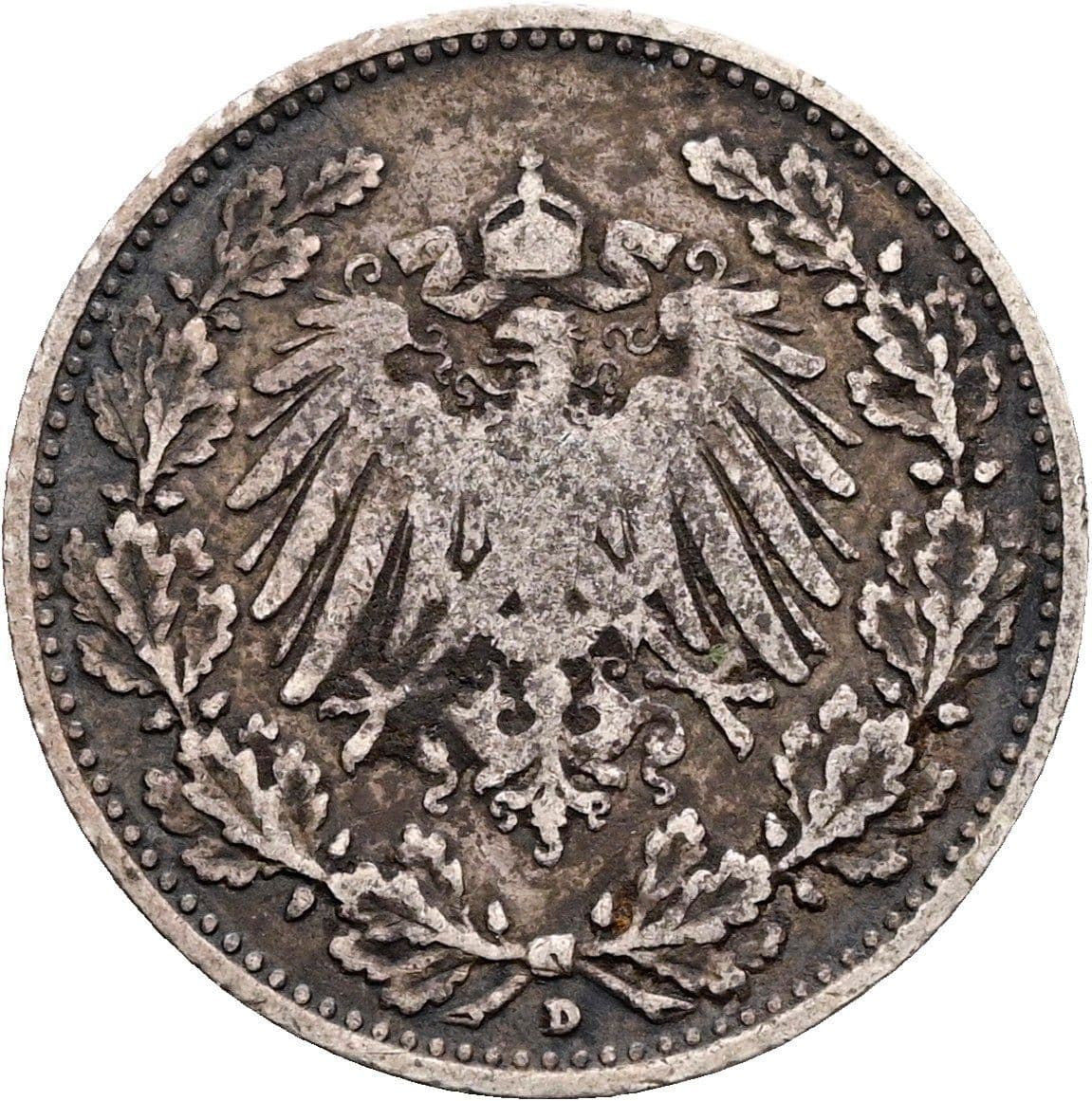 1/2 Mark 1905 D – Rückseite