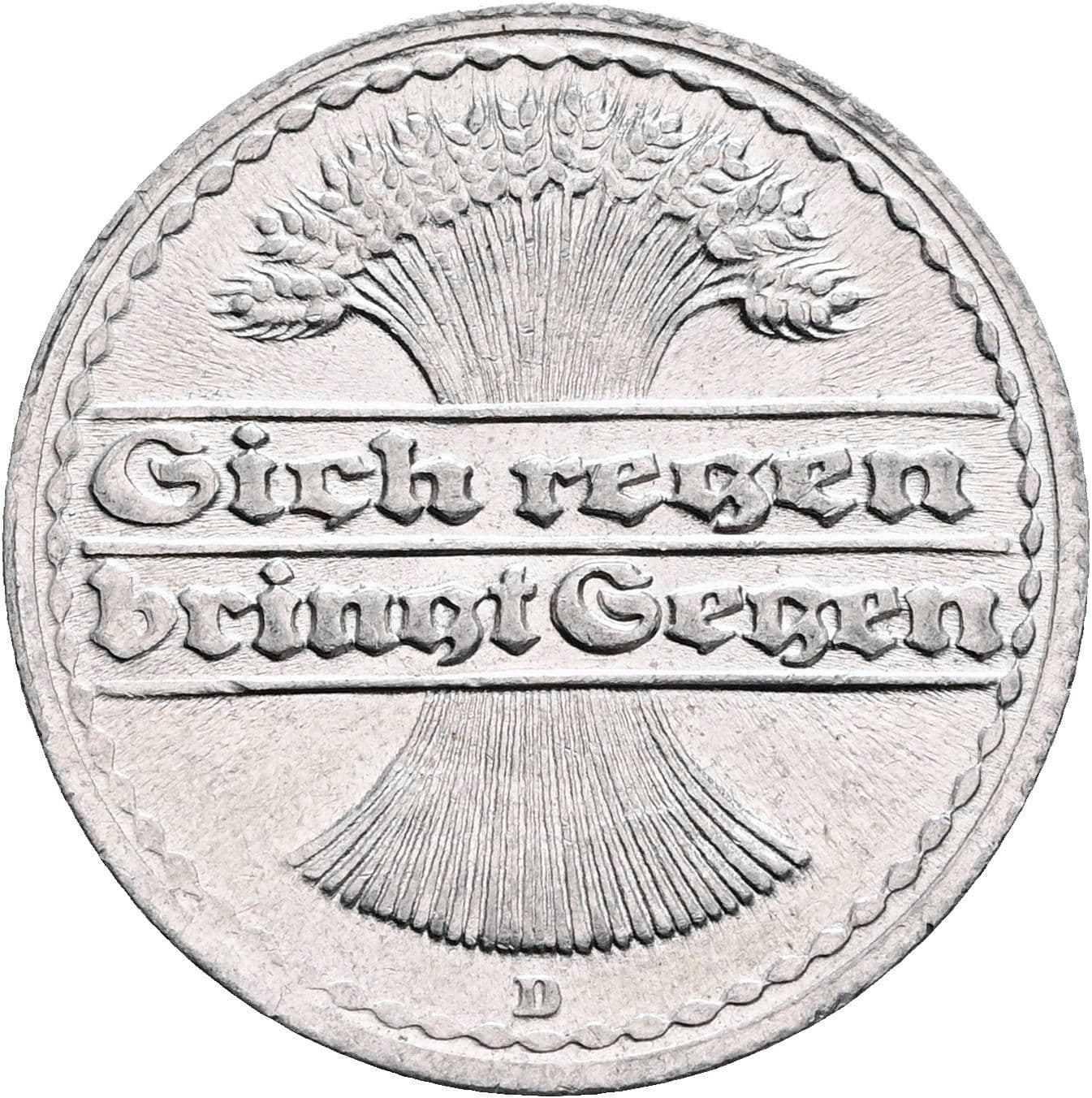 50 Pfennig 1920 D – Rückseite