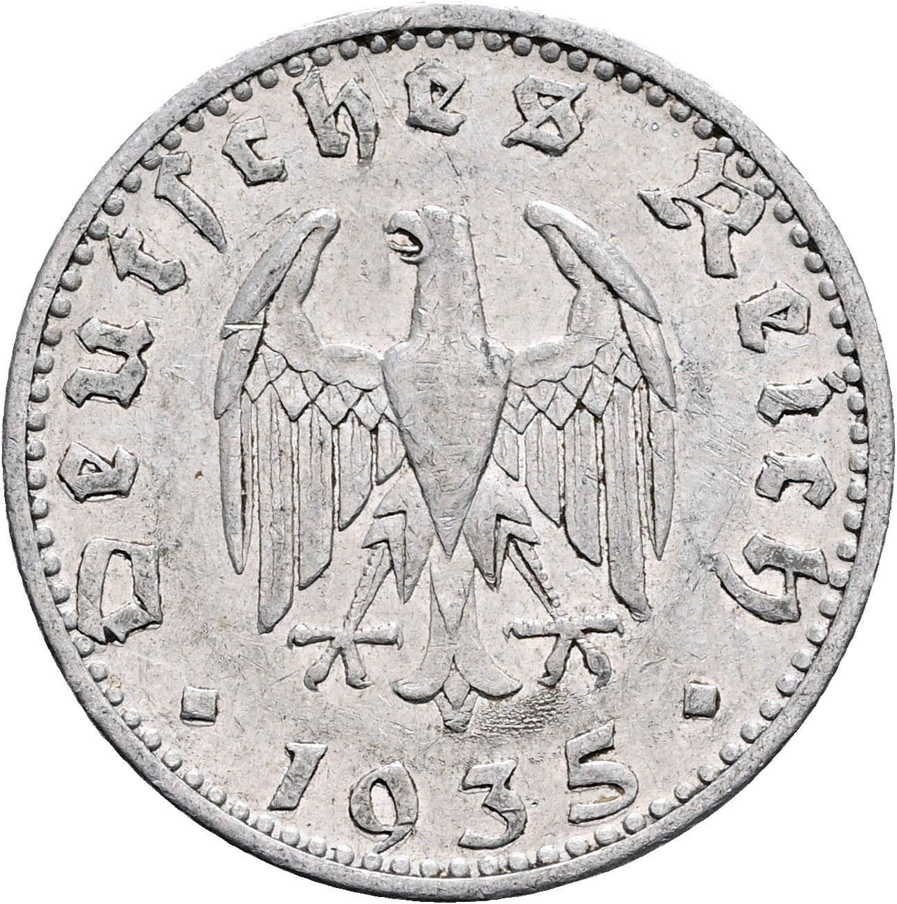 50 Reichspfennig 1935 D – Rückseite
