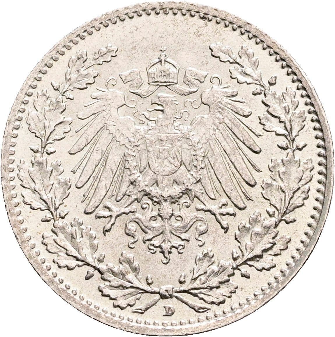 1/2 Mark 1915 D – Rückseite