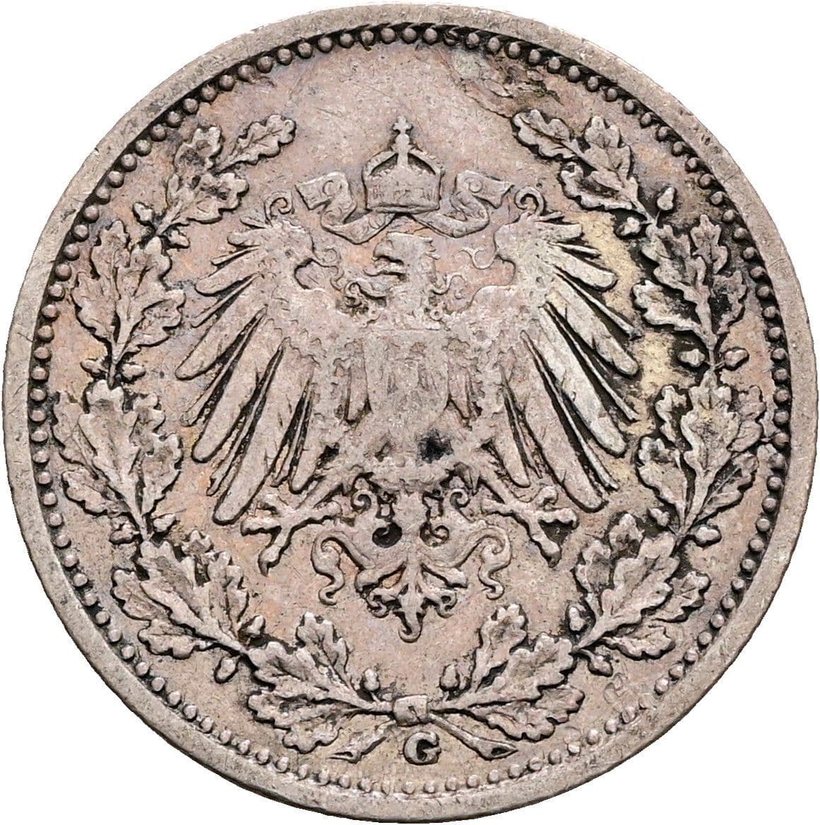 1/2 Mark 1907 G – Rückseite