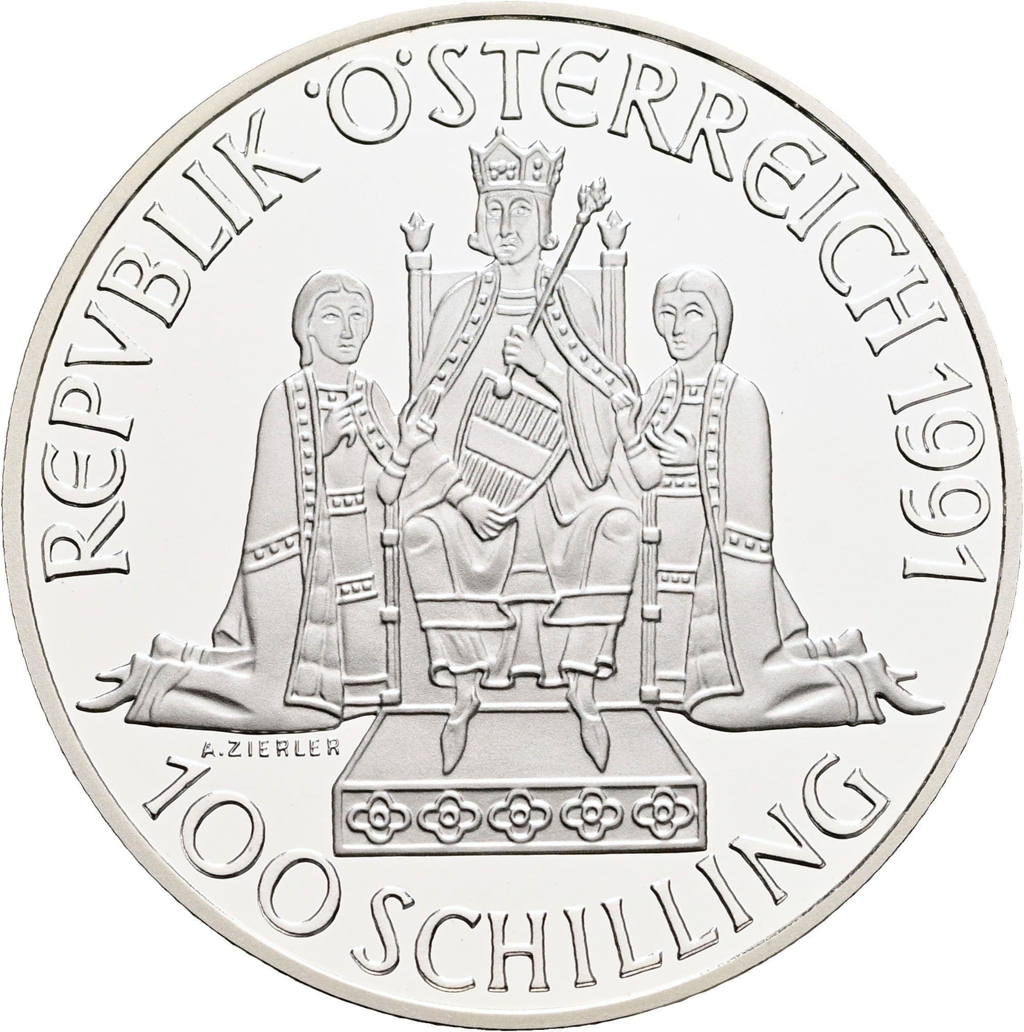 100 Schilling 1991 – Rückseite