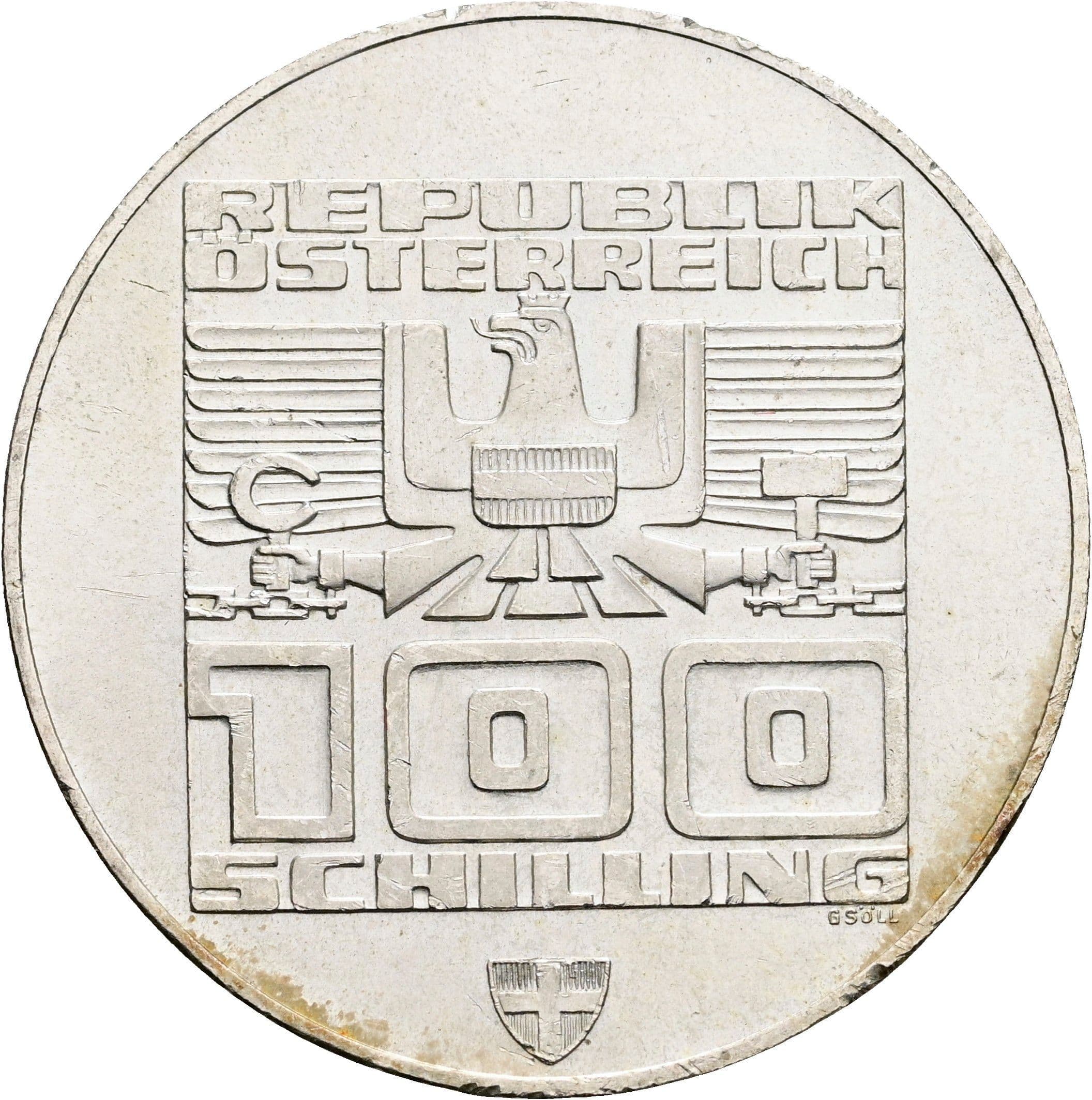 100 Schilling 1976 – Rückseite