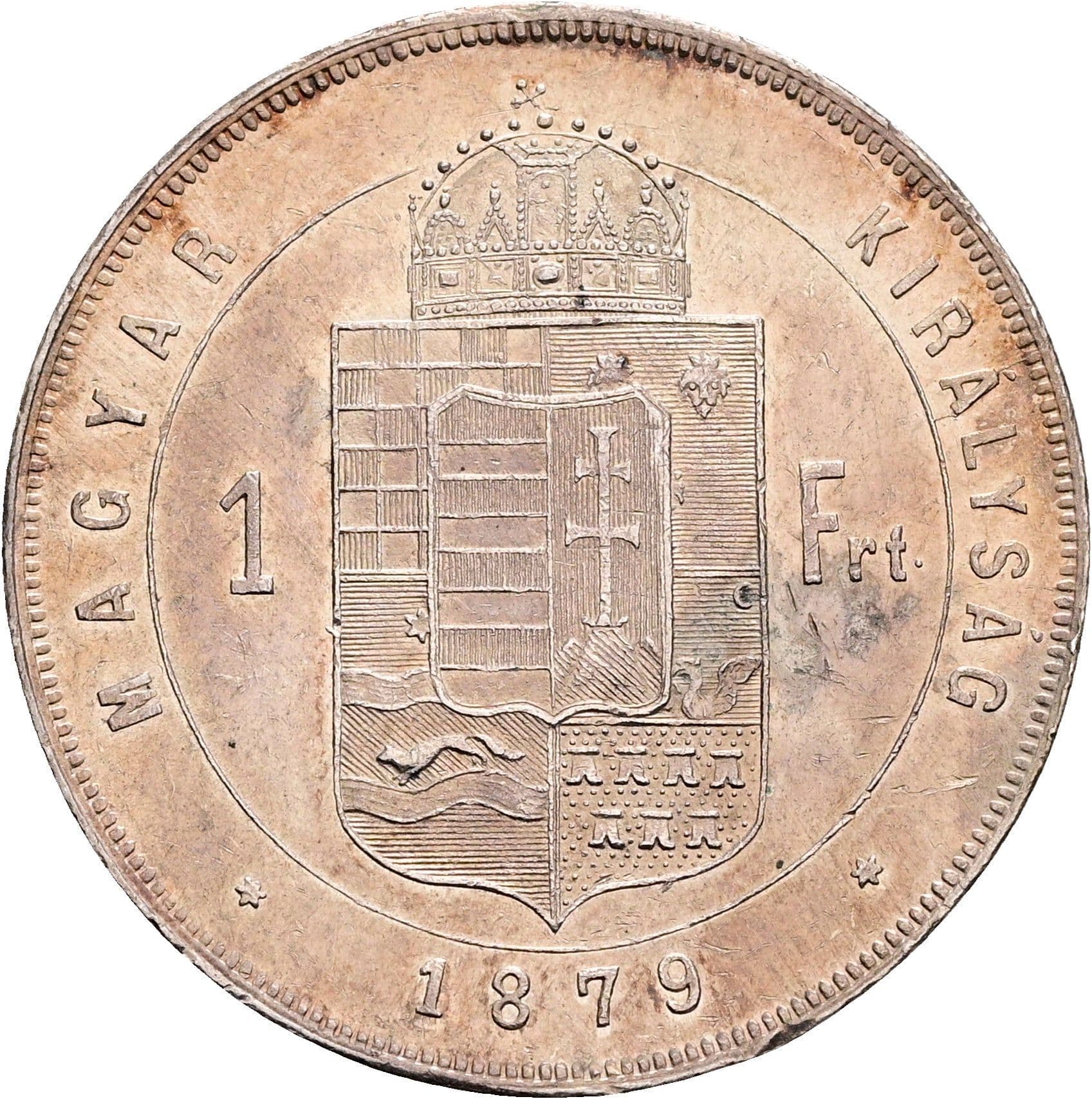 1 Forint Franz Joseph I. 1848-1916 Kremnitz 1879 KB – Rückseite