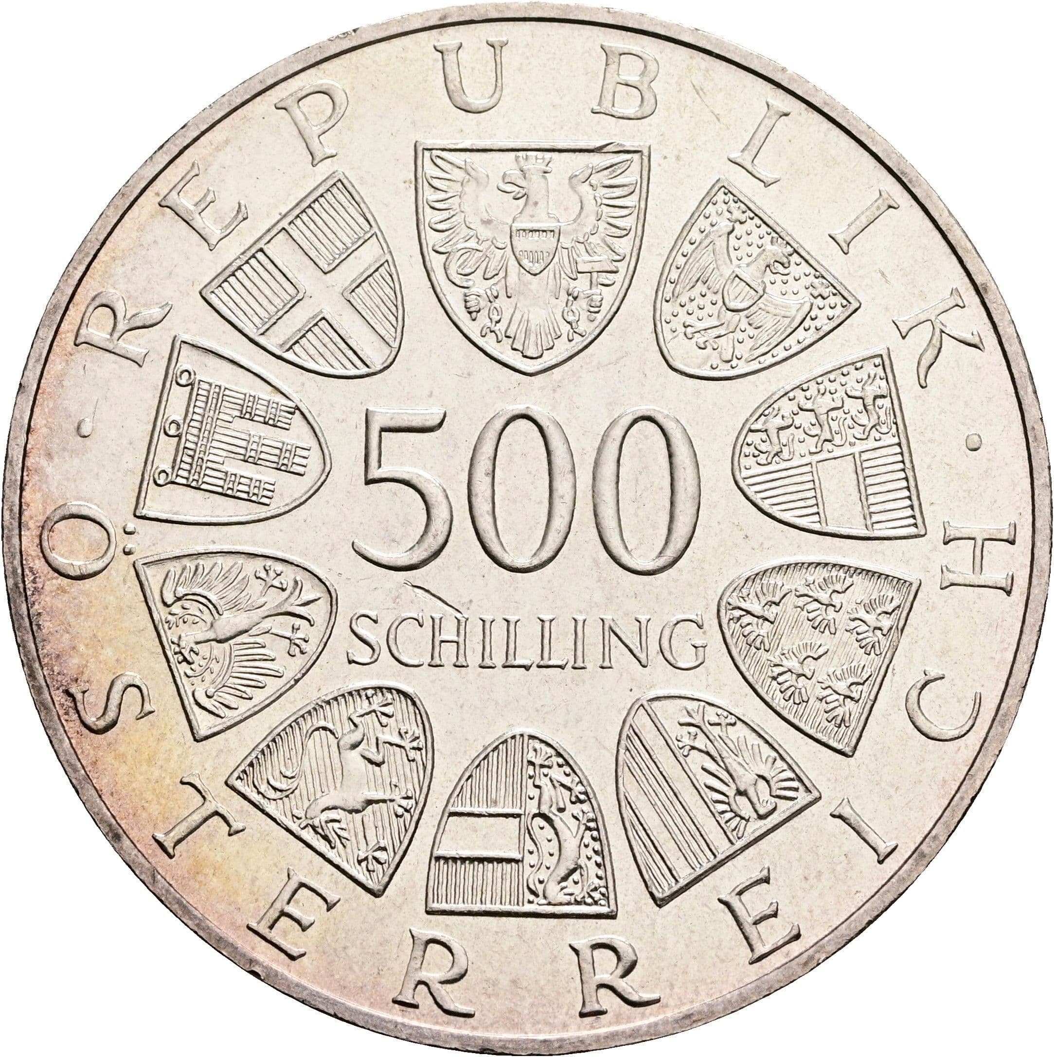 500 Schilling 1986 – Rückseite