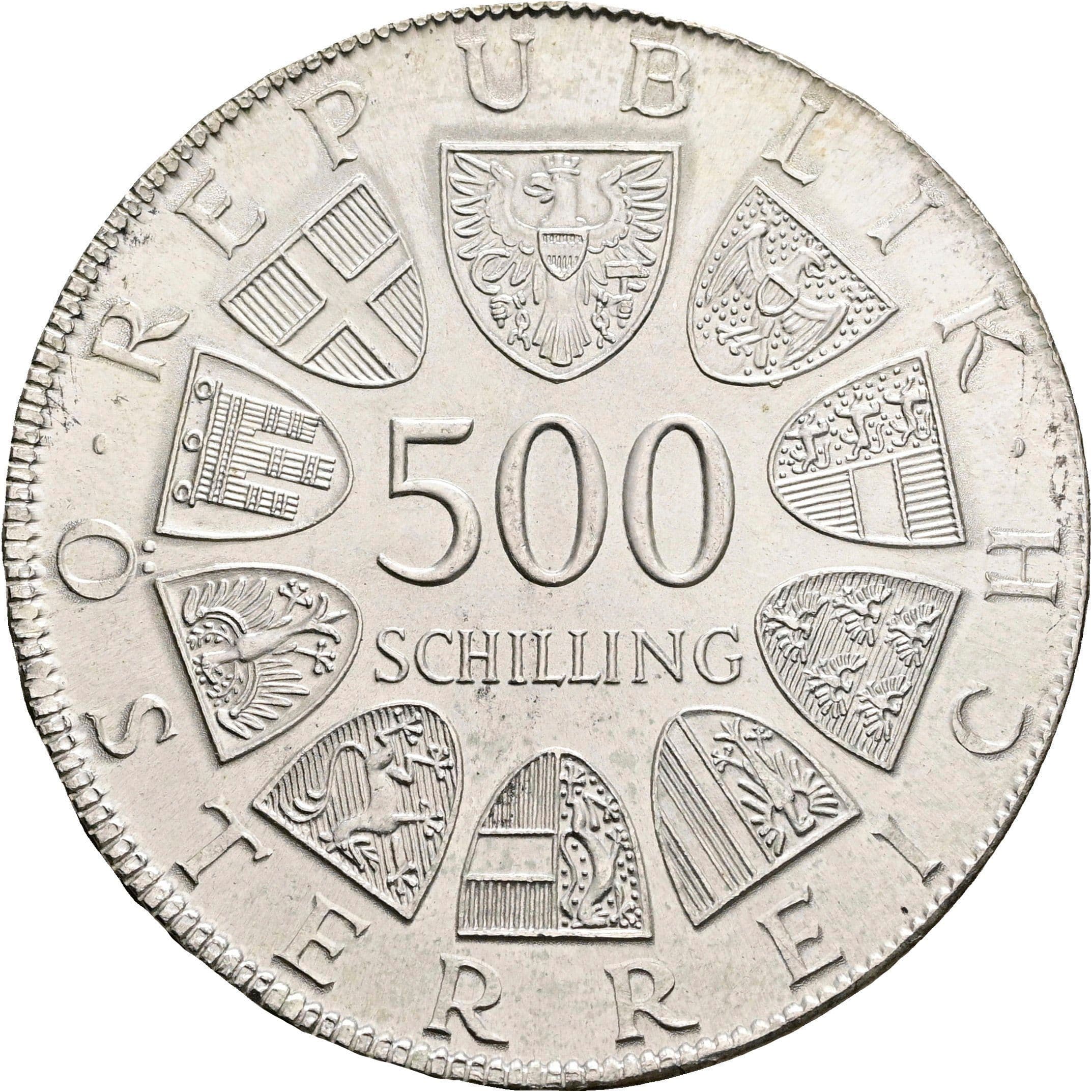 500 Schilling 1980 – Rückseite