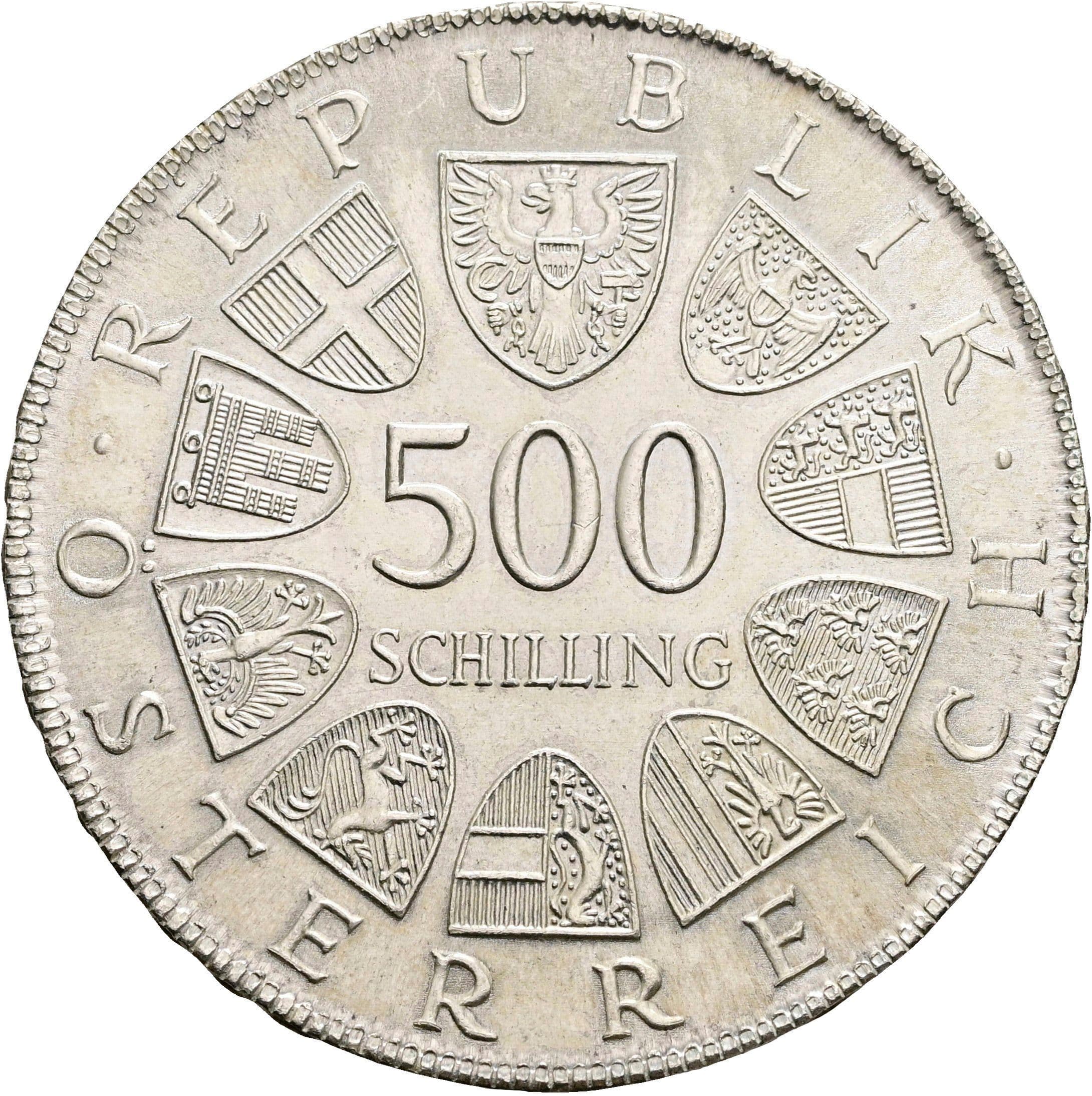 500 Schilling 1980 – Rückseite