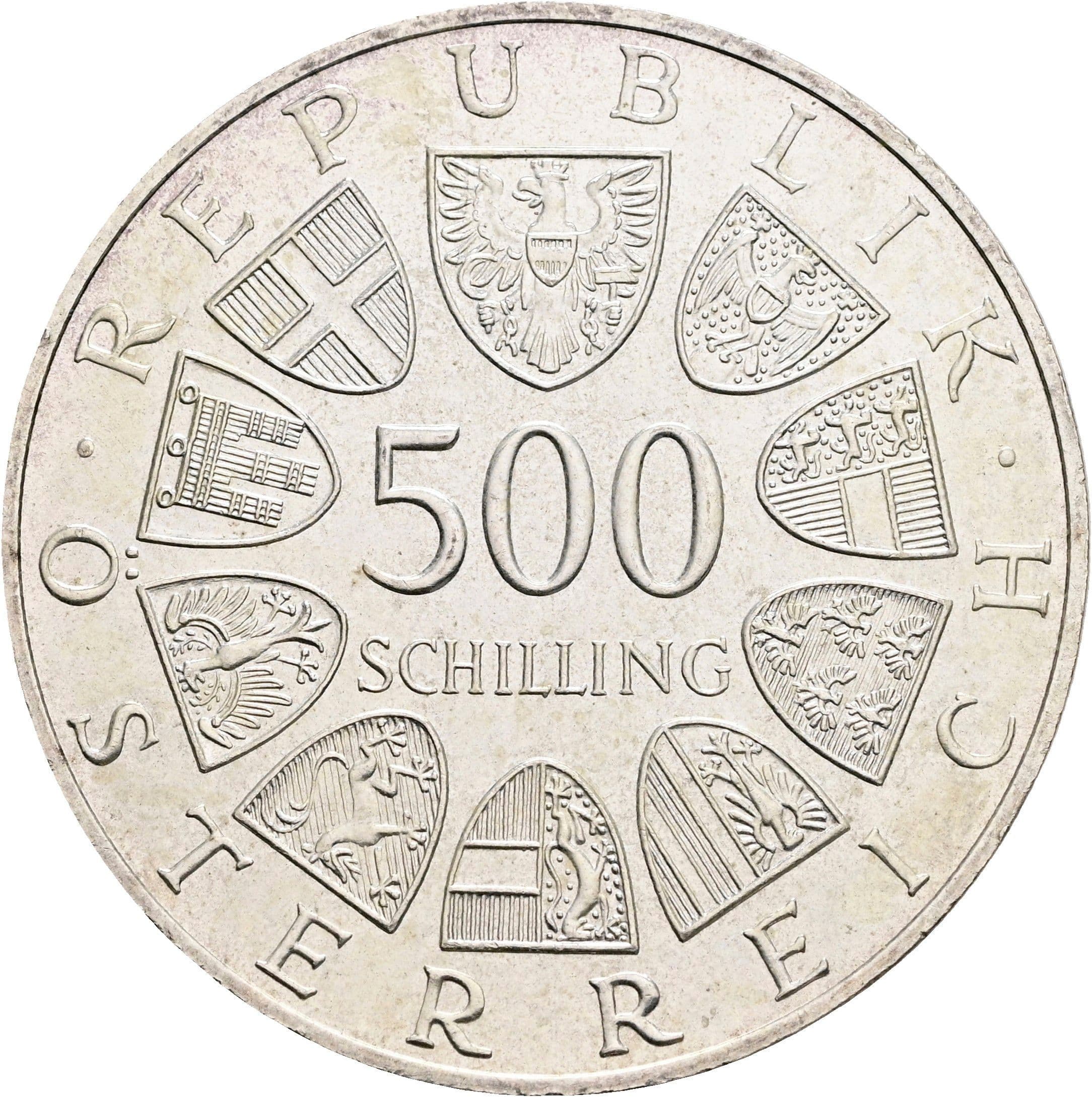 500 Schilling 1986 – Rückseite