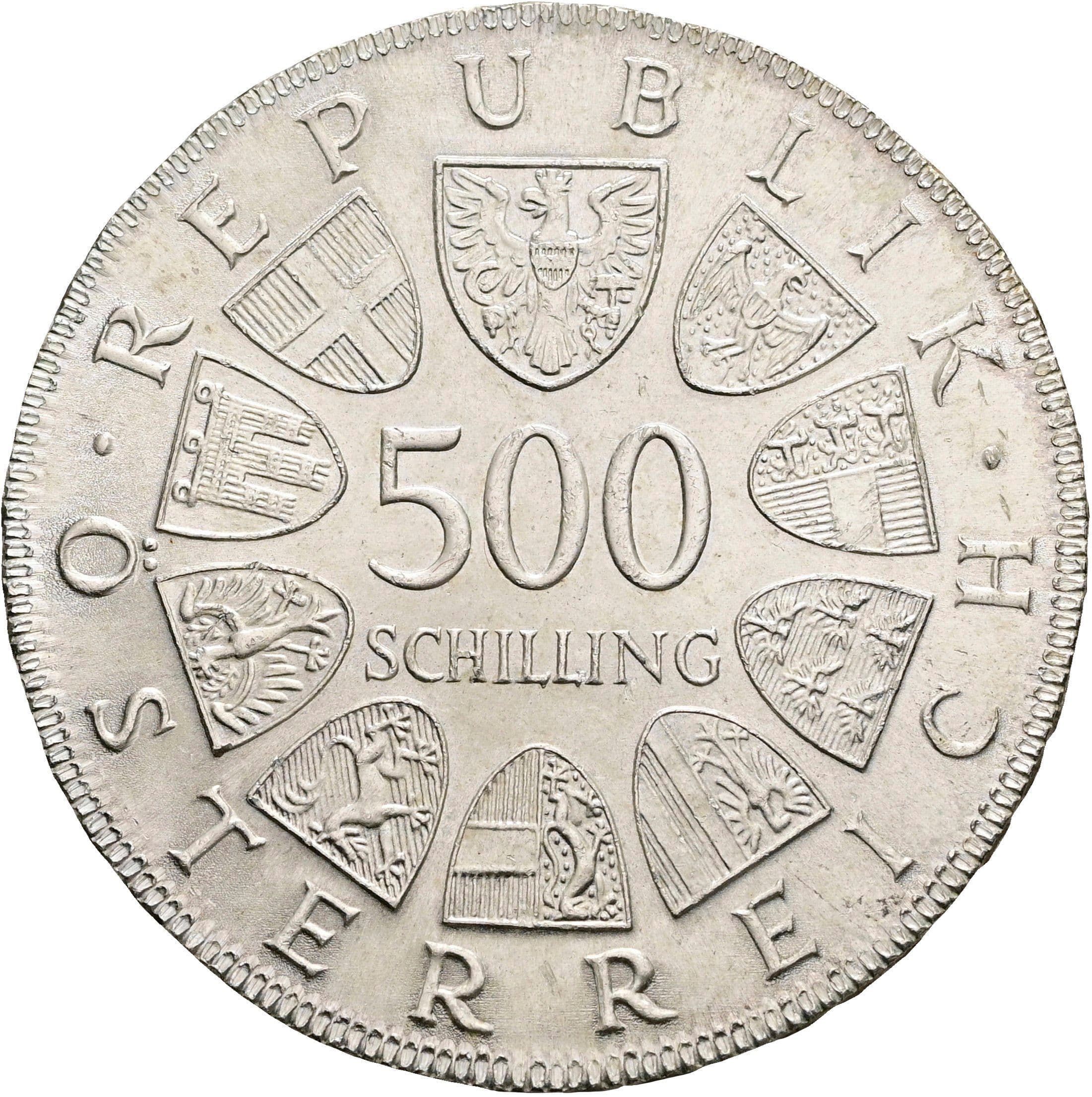 500 Schilling 1980 – Rückseite