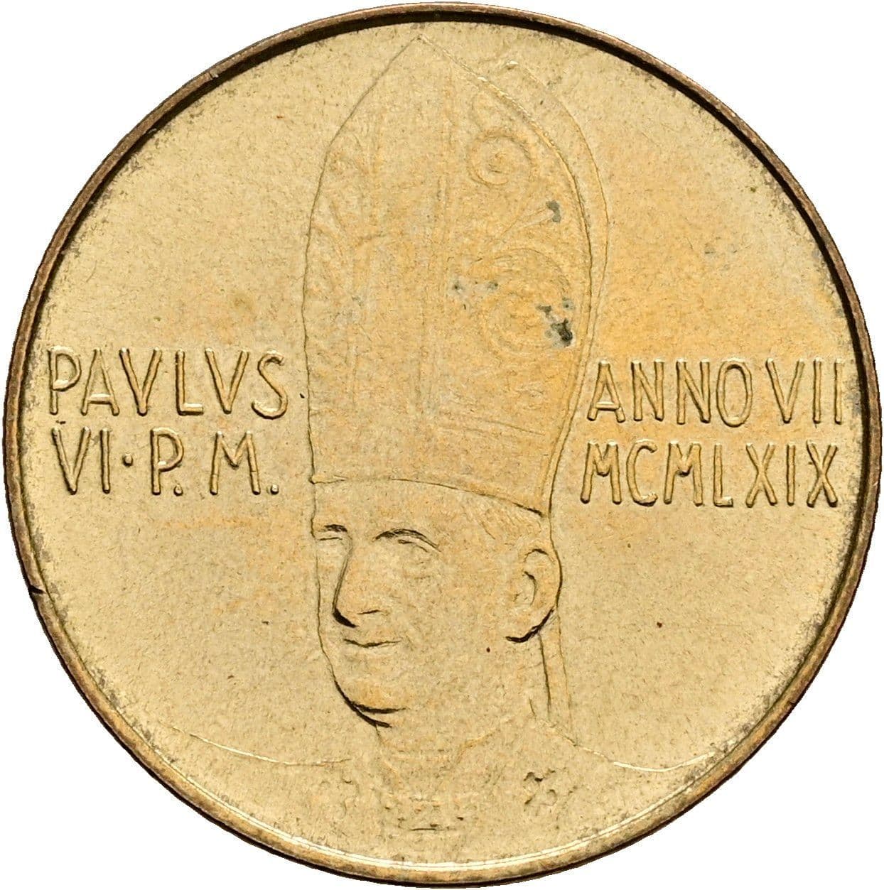20 Lire Papst Paul VI. 1963-1978 1969 – Rückseite