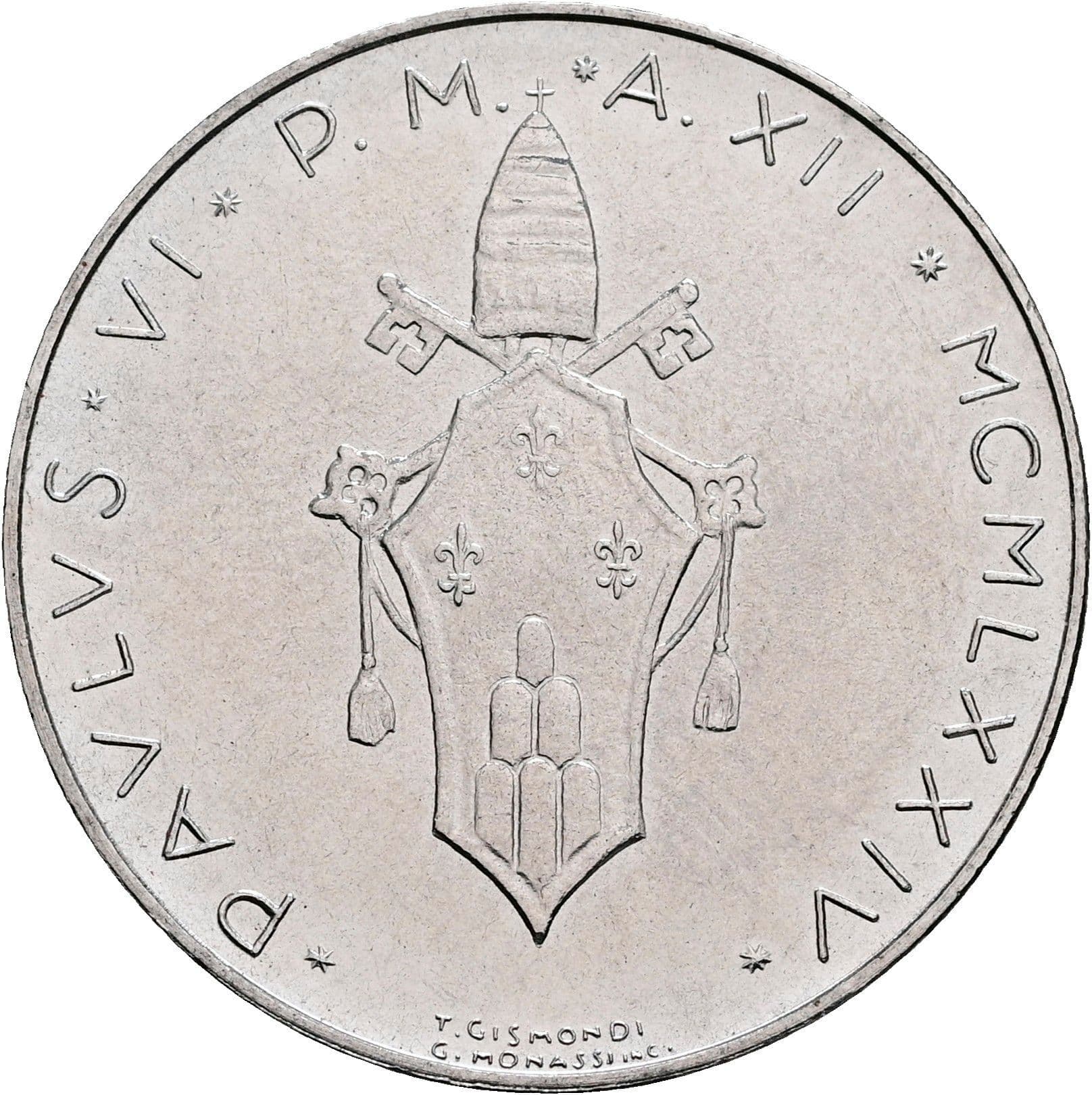 100 Lire Papst Paul VI. 1963-1978 1974 – Rückseite
