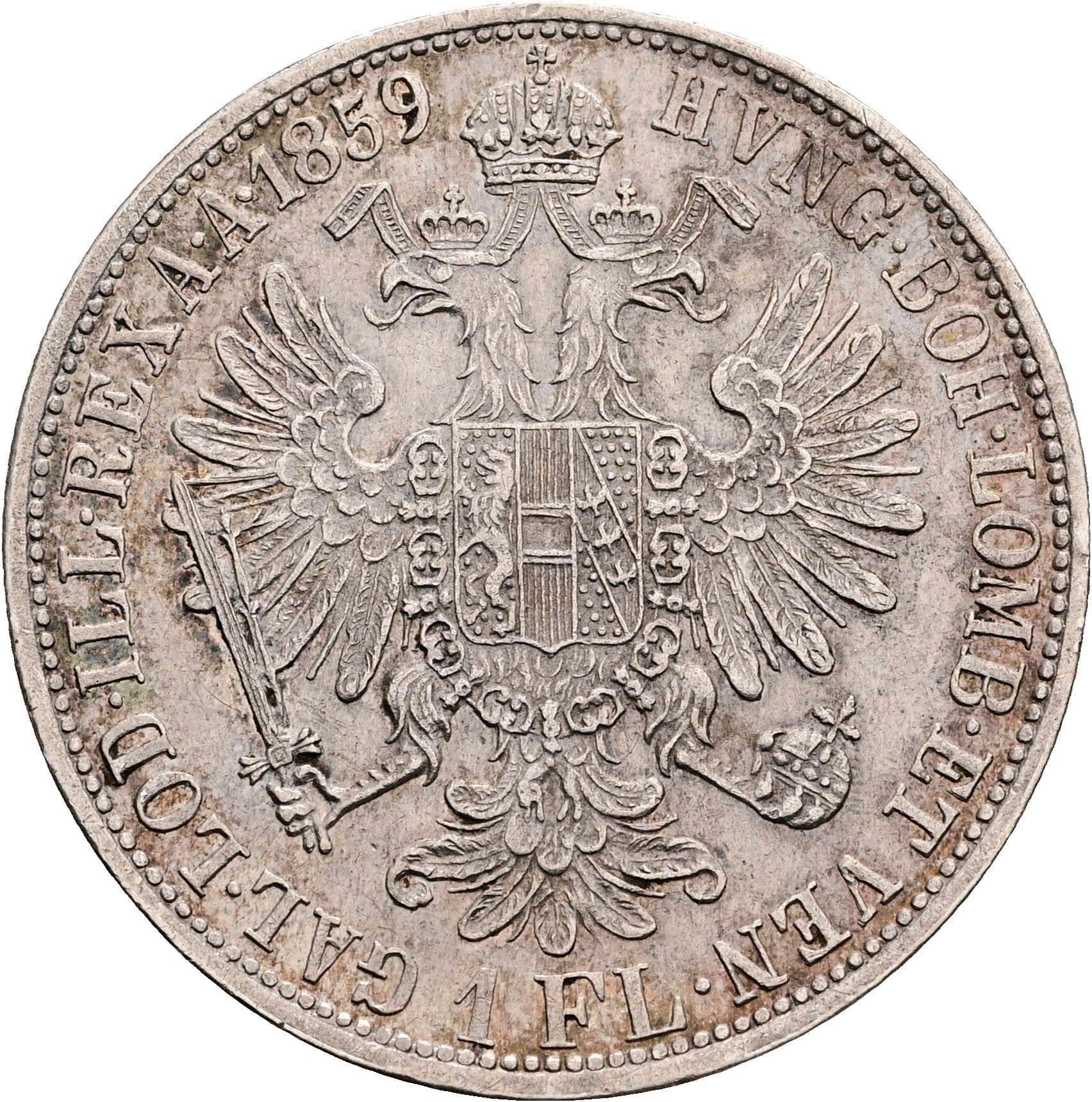 1 Gulden Franz Joseph I. 1848-1916 Wien 1859 A – Rückseite