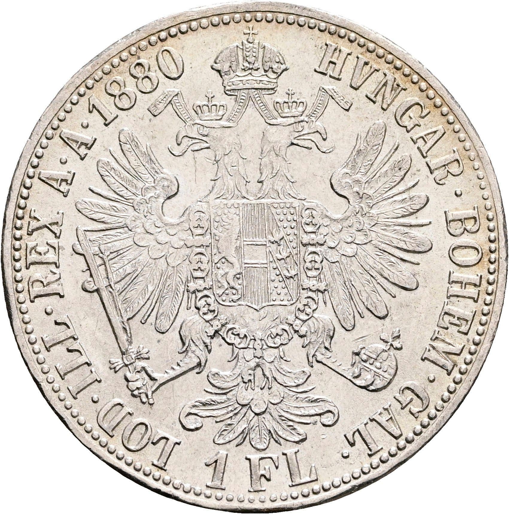1 Gulden Franz Joseph I. 1848-1916 Wien 1880 – Rückseite