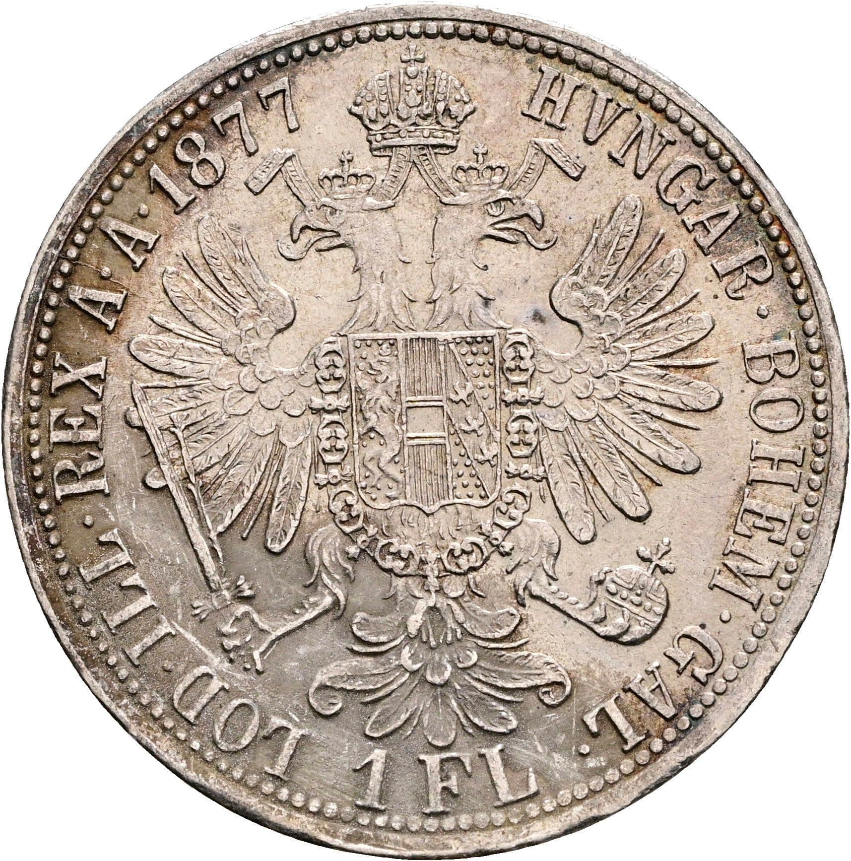 1 Gulden Franz Joseph I. 1848-1916 Wien 1877 – Rückseite