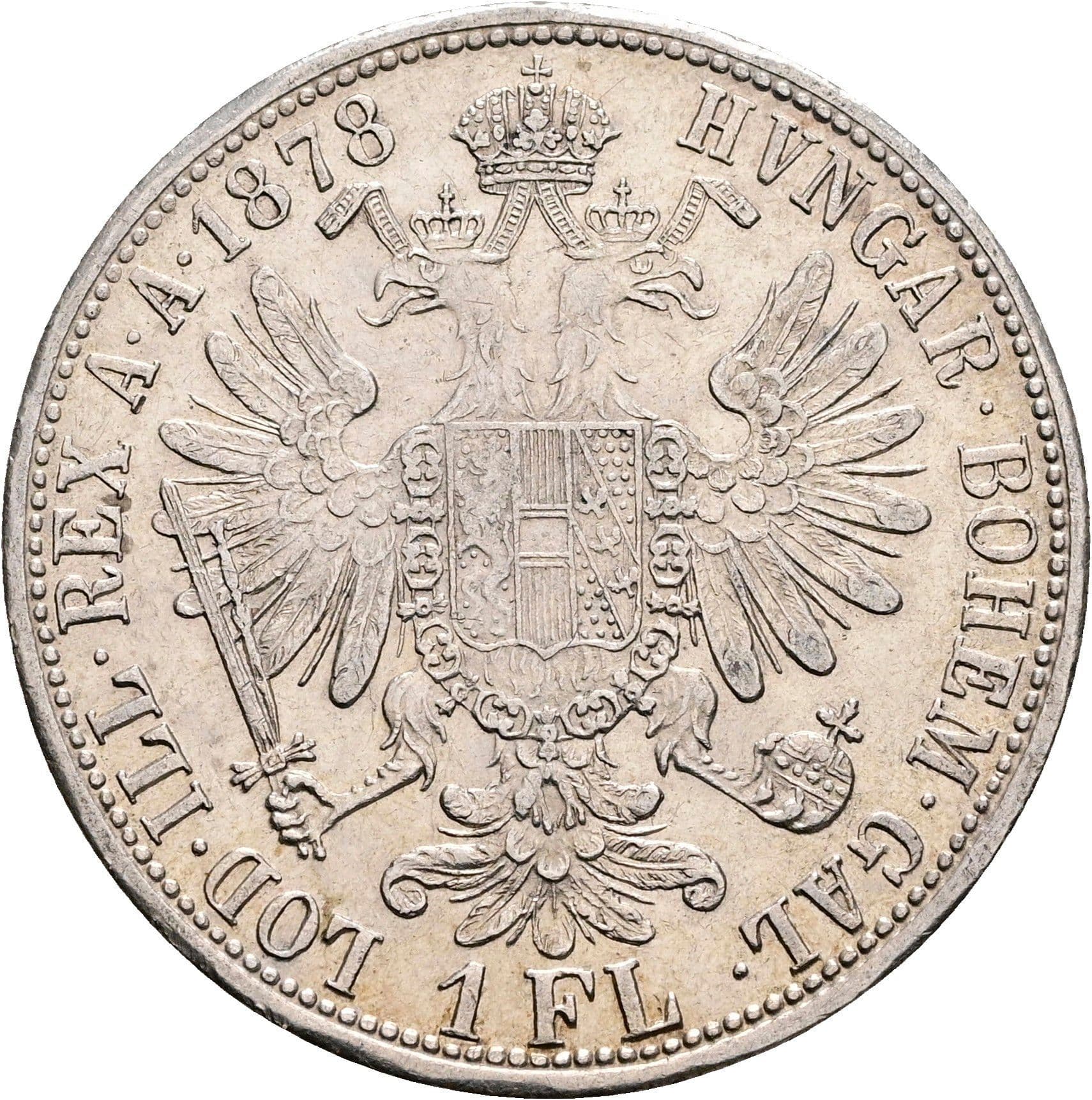 1 Gulden Franz Joseph I. 1848-1916 Wien 1878 – Rückseite