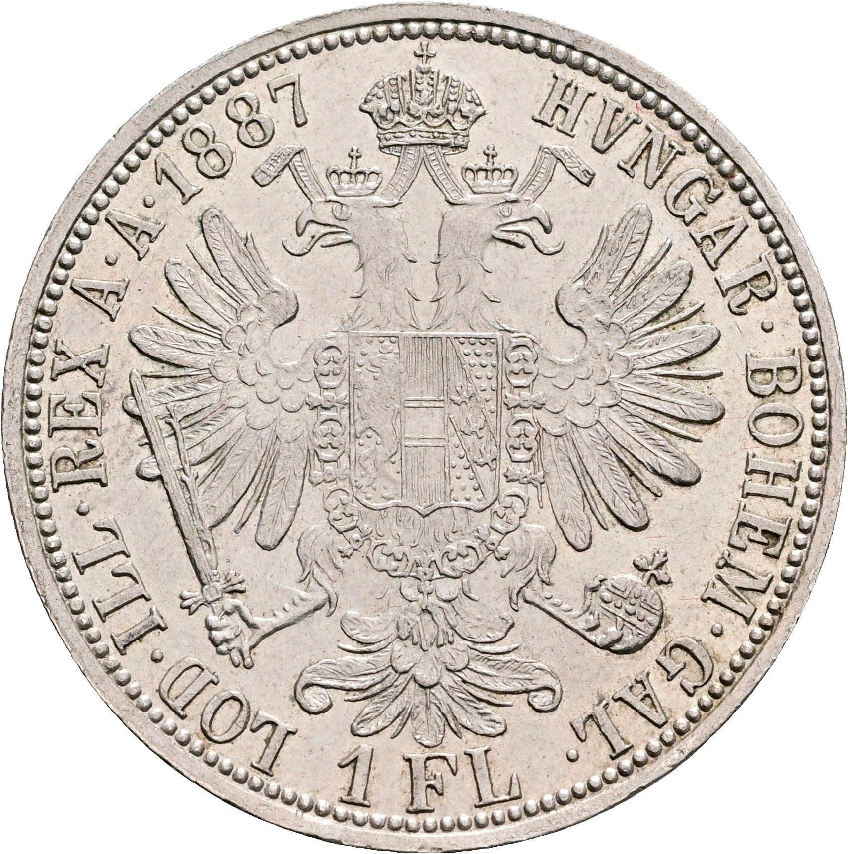 1 Gulden Franz Joseph I. 1848-1916 Wien 1887 – Rückseite