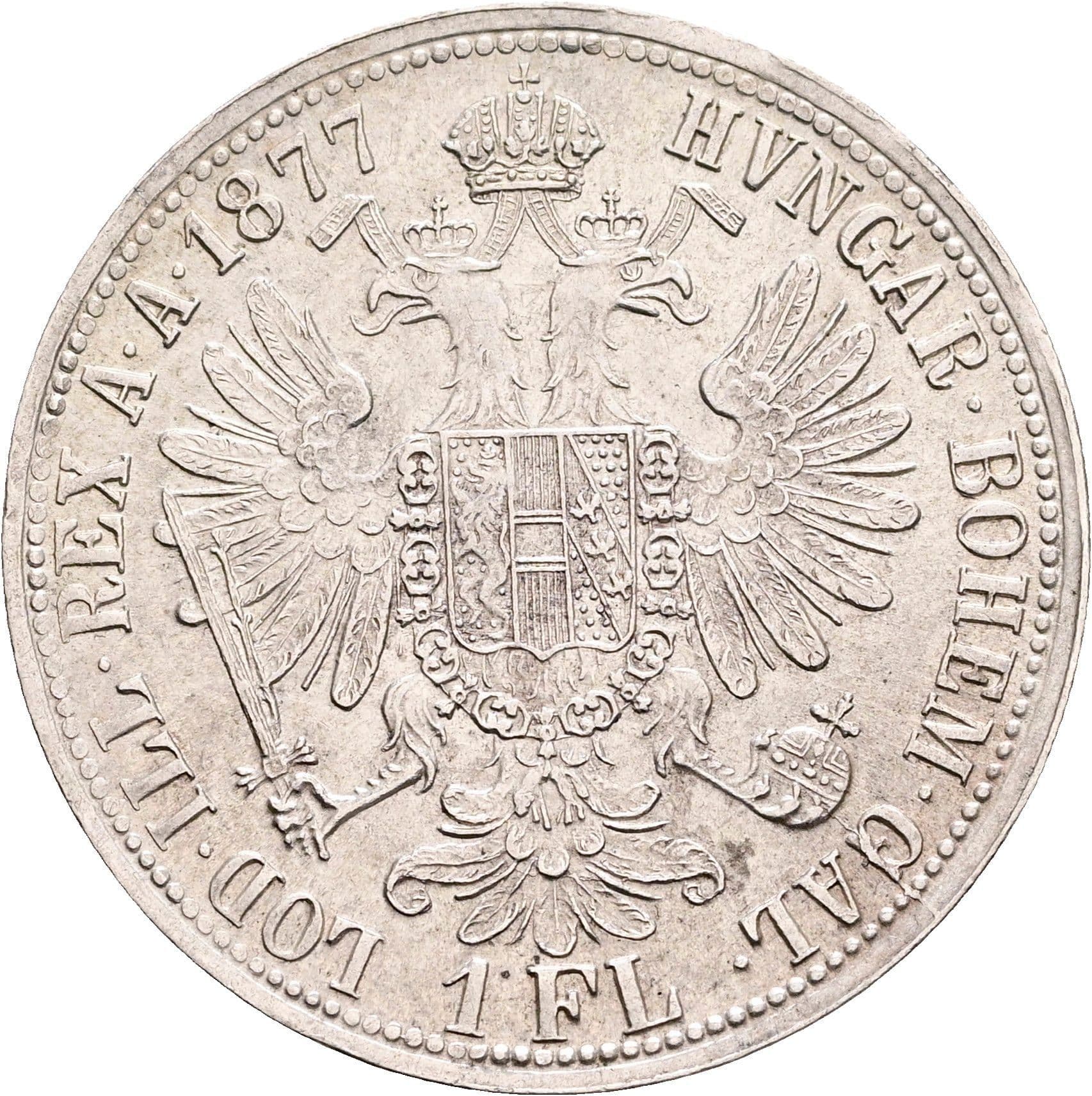 1 Gulden Franz Joseph I. 1848-1916 Wien 1877 – Rückseite