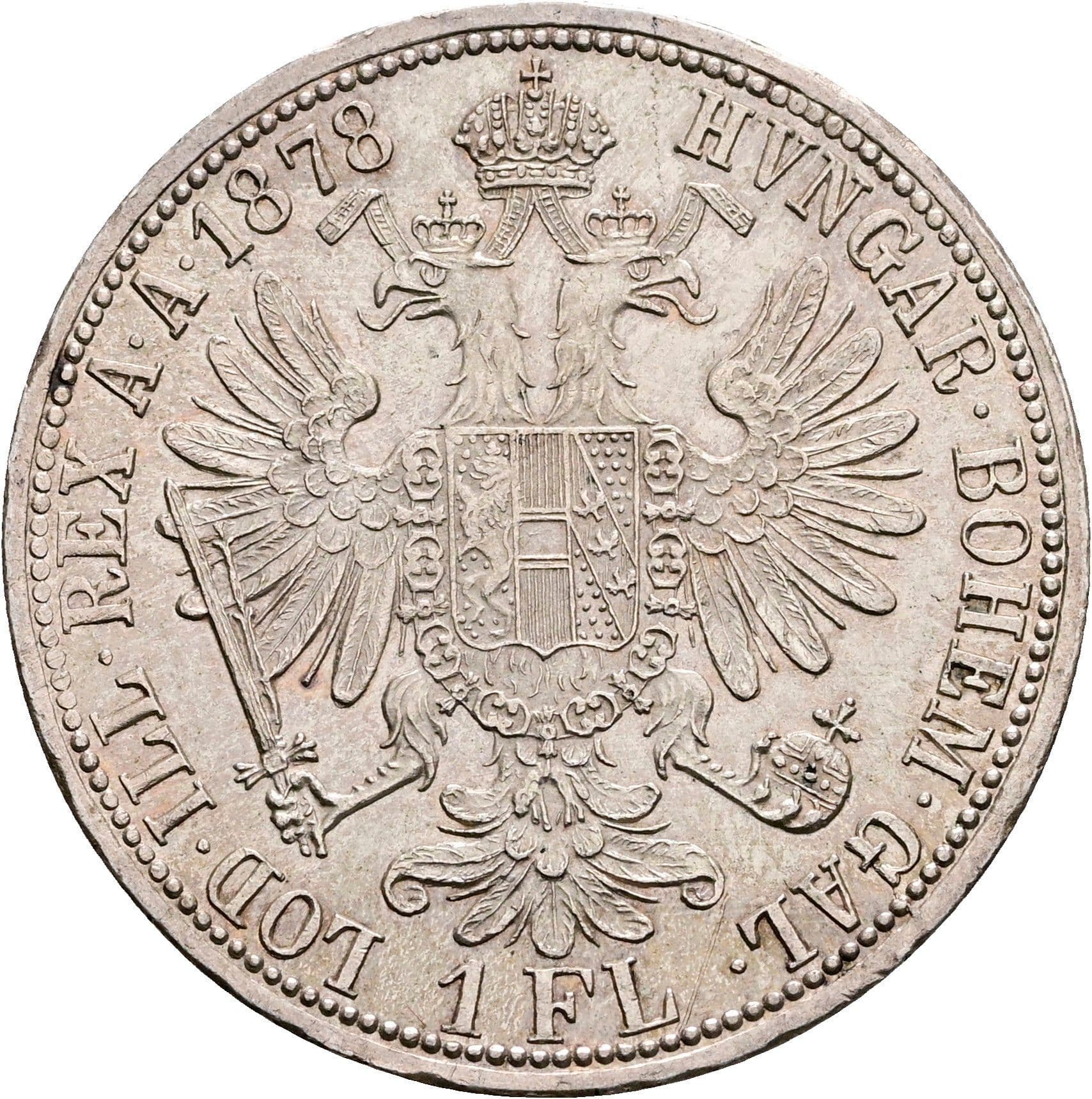 1 Gulden Franz Joseph I. 1848-1916 Wien 1878 – Rückseite