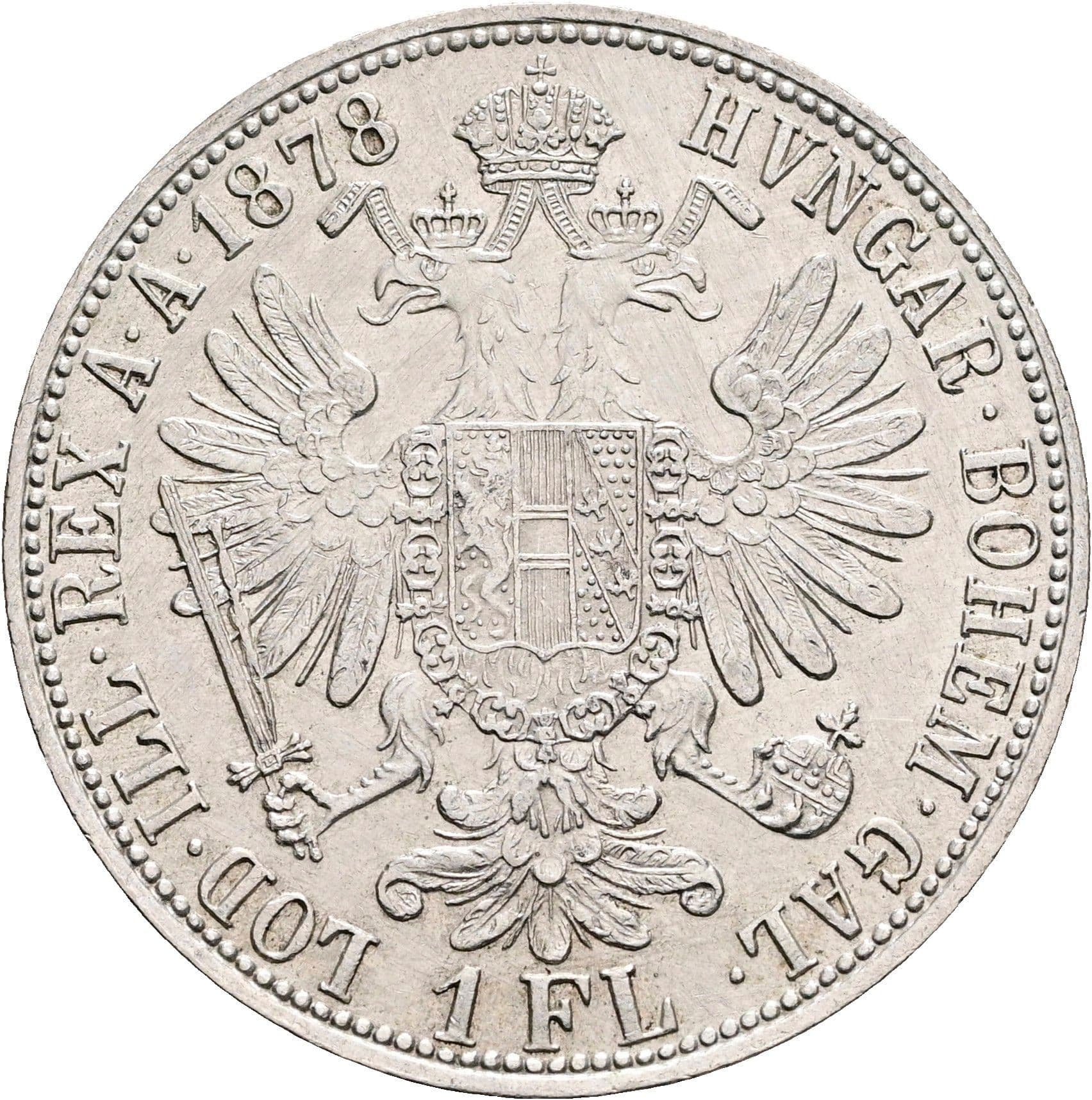 1 Gulden Franz Joseph I. 1848-1916 Wien 1878 – Rückseite