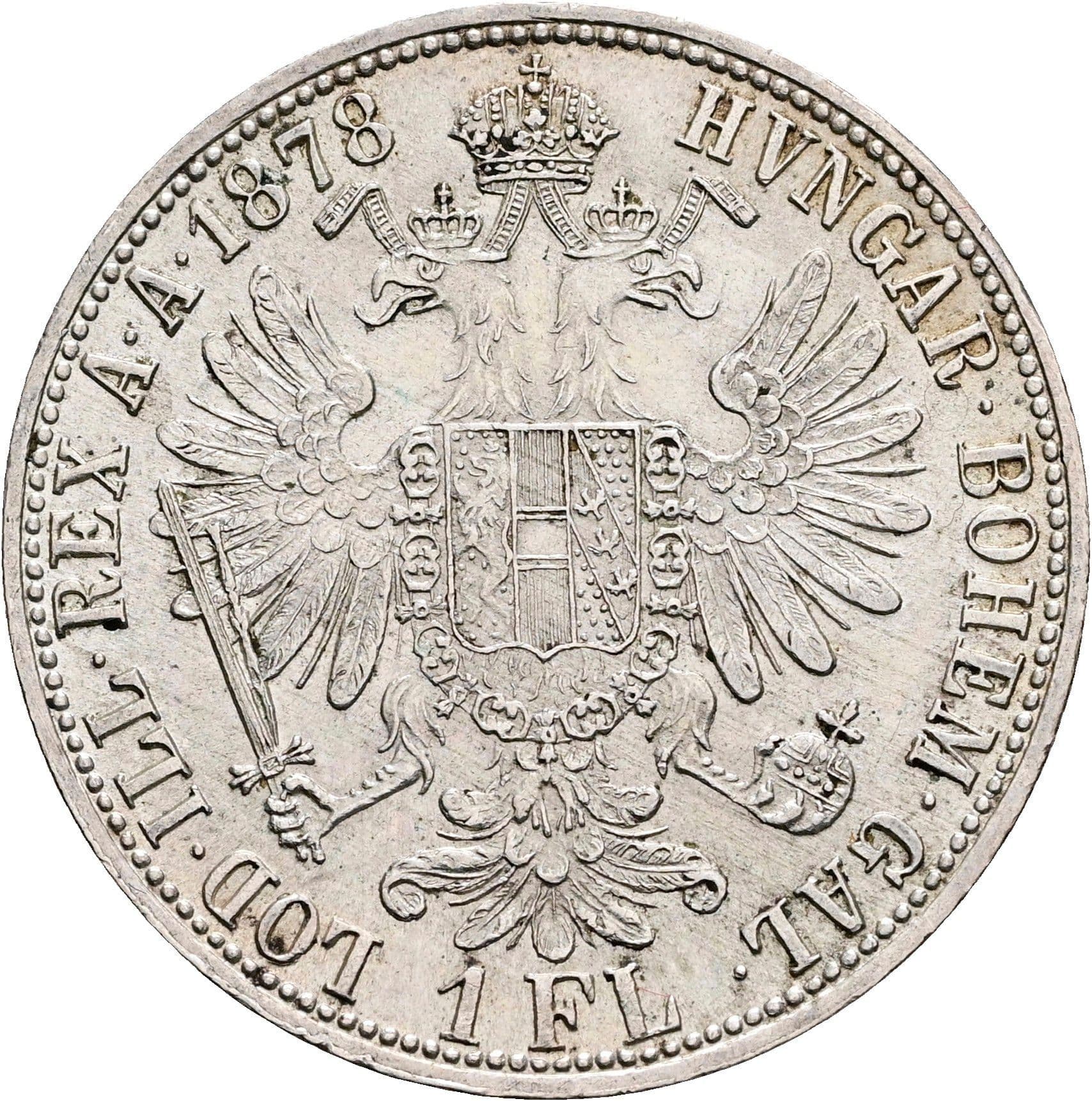 1 Gulden Franz Joseph I. 1848-1916 Wien 1878 – Rückseite