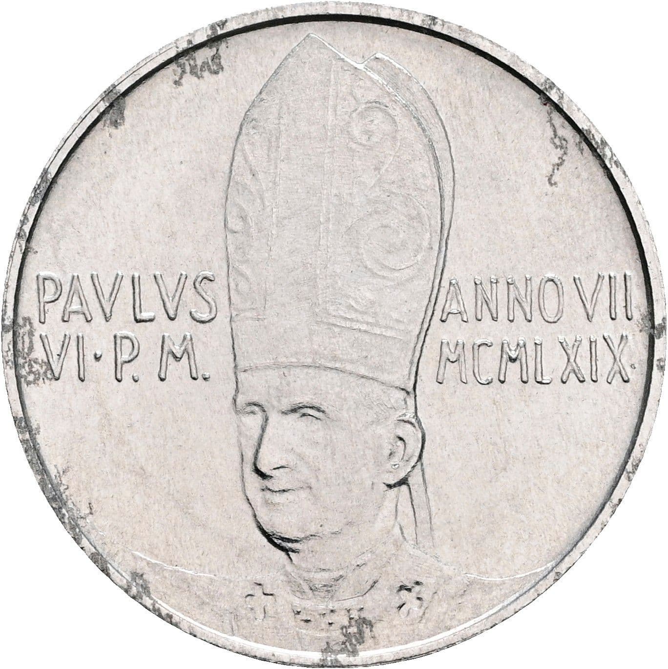 10 Lire Papst Paul VI. 1963-1978 1969 – Rückseite