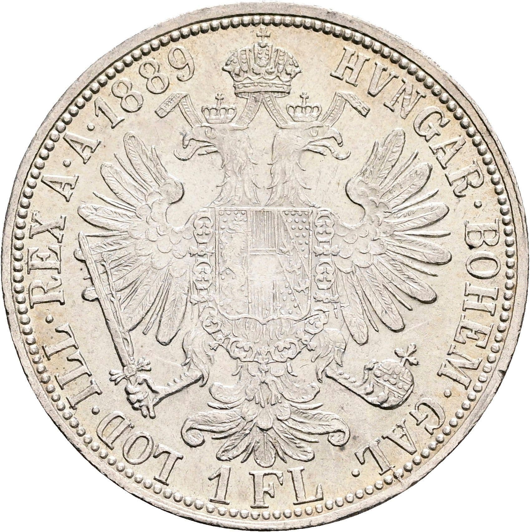 1 Gulden Franz Joseph I. 1848-1916 Wien 1889 – Rückseite
