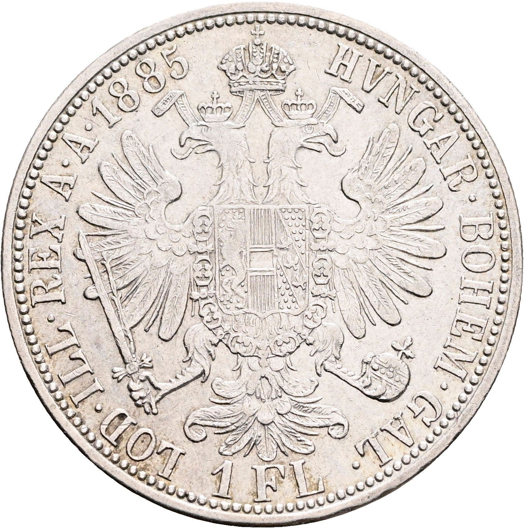 1 Gulden Franz Joseph I. 1848-1916 Wien 1885 – Rückseite
