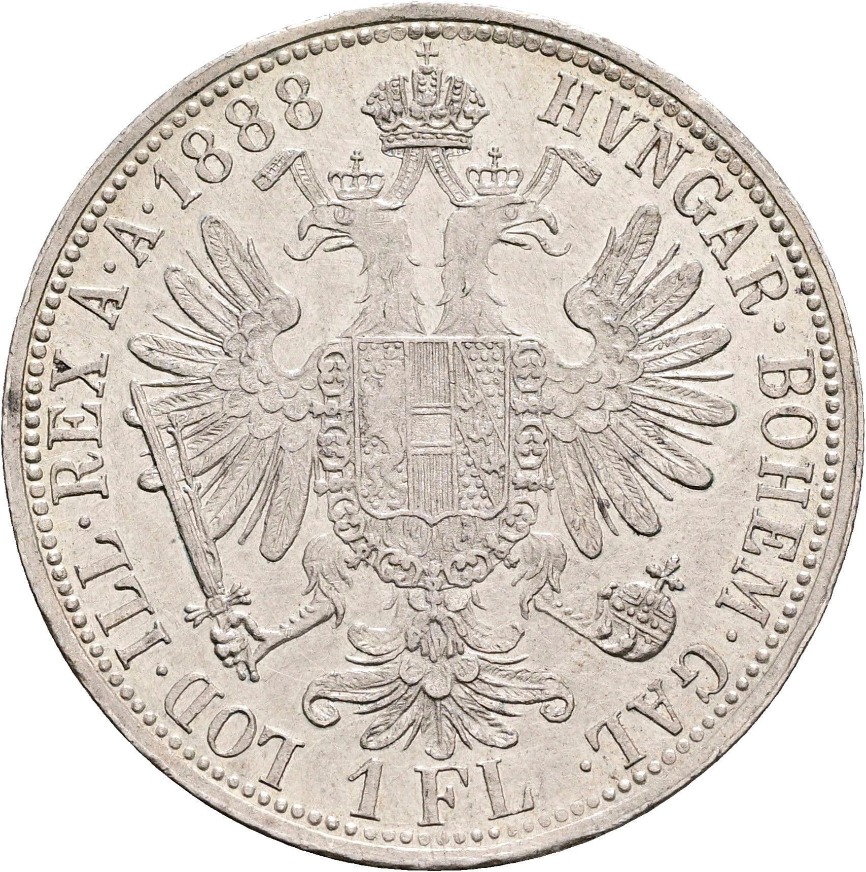 1 Gulden Franz Joseph I. 1848-1916 Wien 1888 – Rückseite