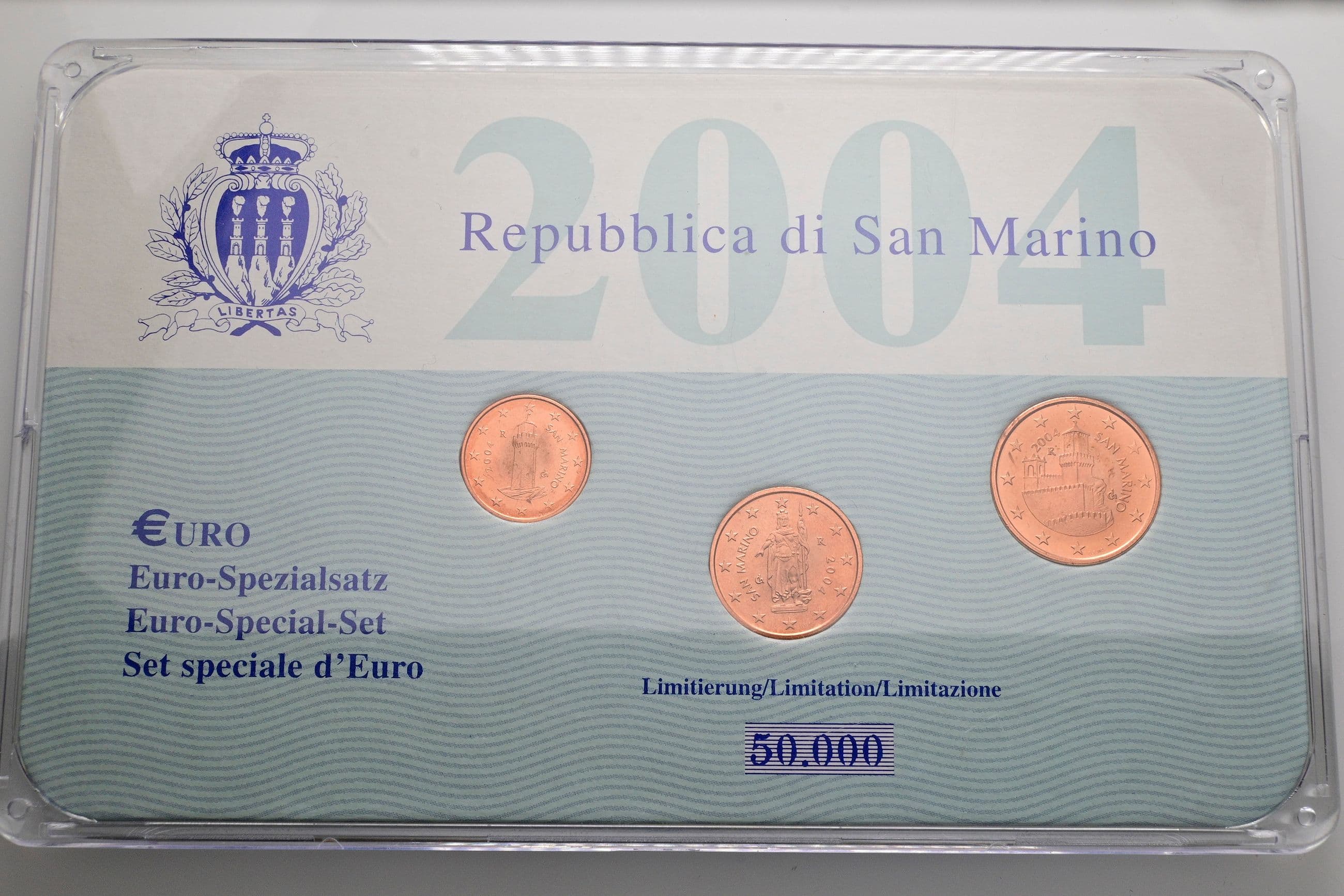 1+2+5 Cent Satz 2004 – Vorderseite