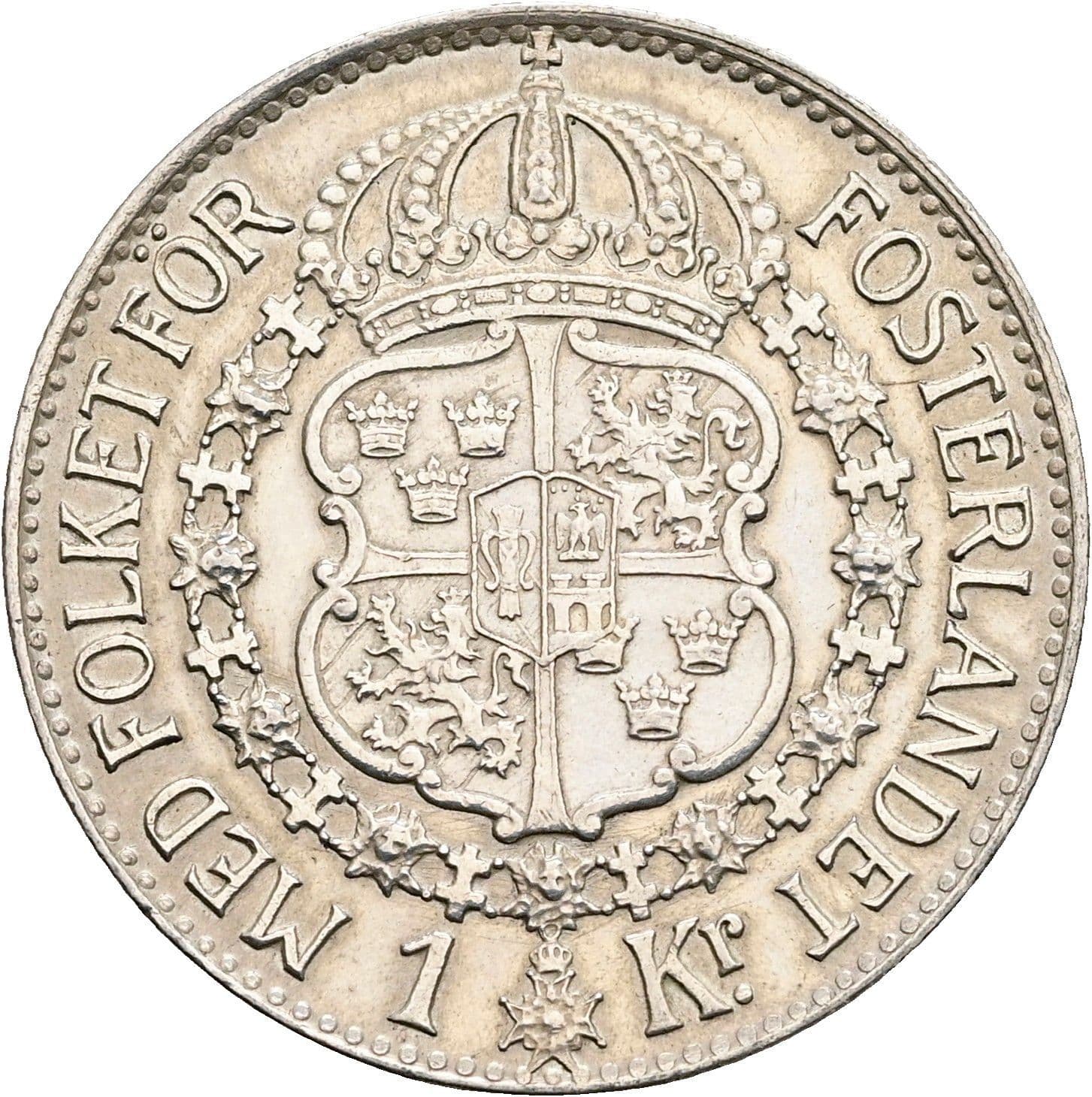 1 Krona Gustav V. 1907-1950 1939 – Rückseite