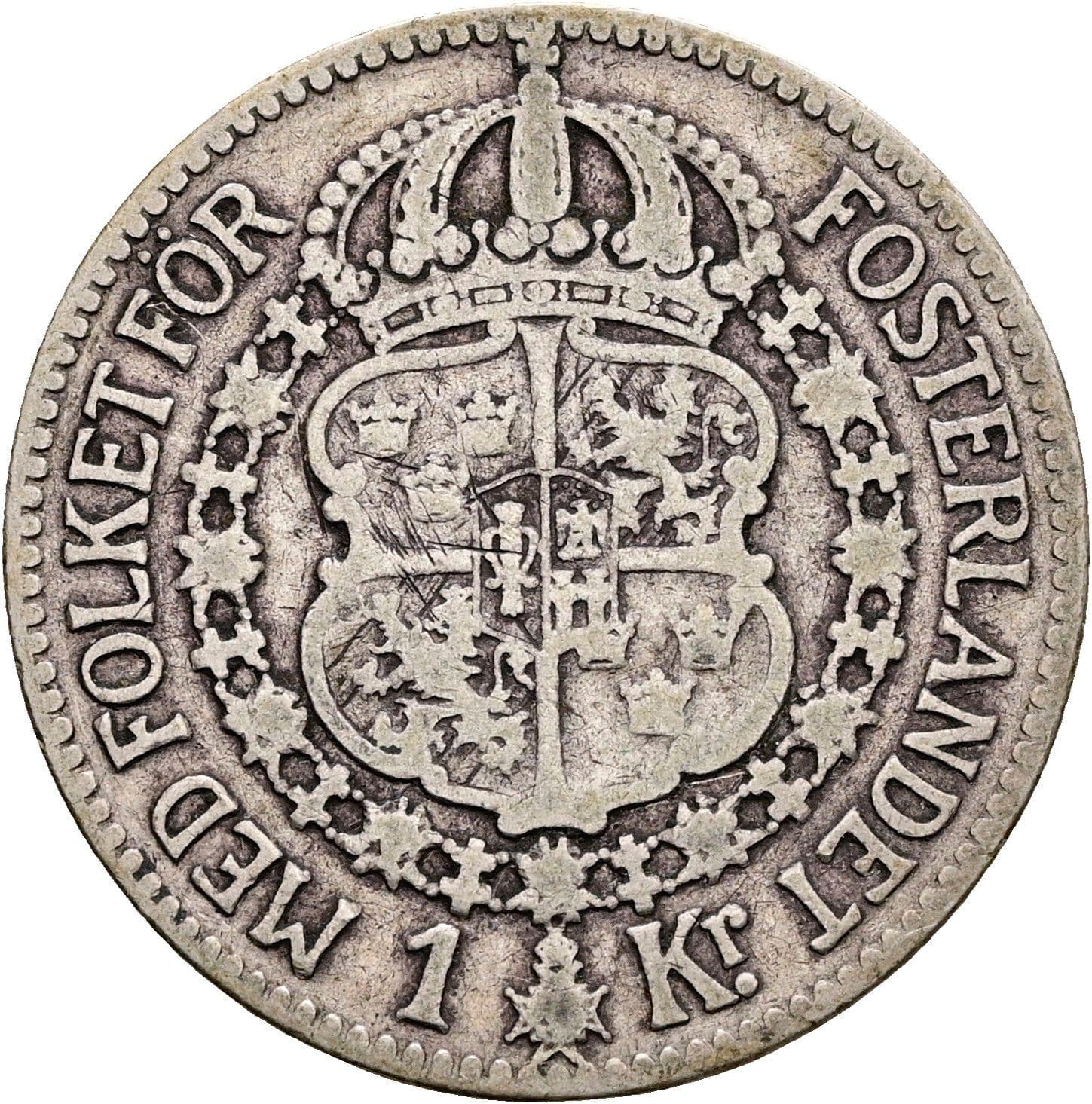 1 Krona Gustav V. 1907-1950 1910 – Rückseite