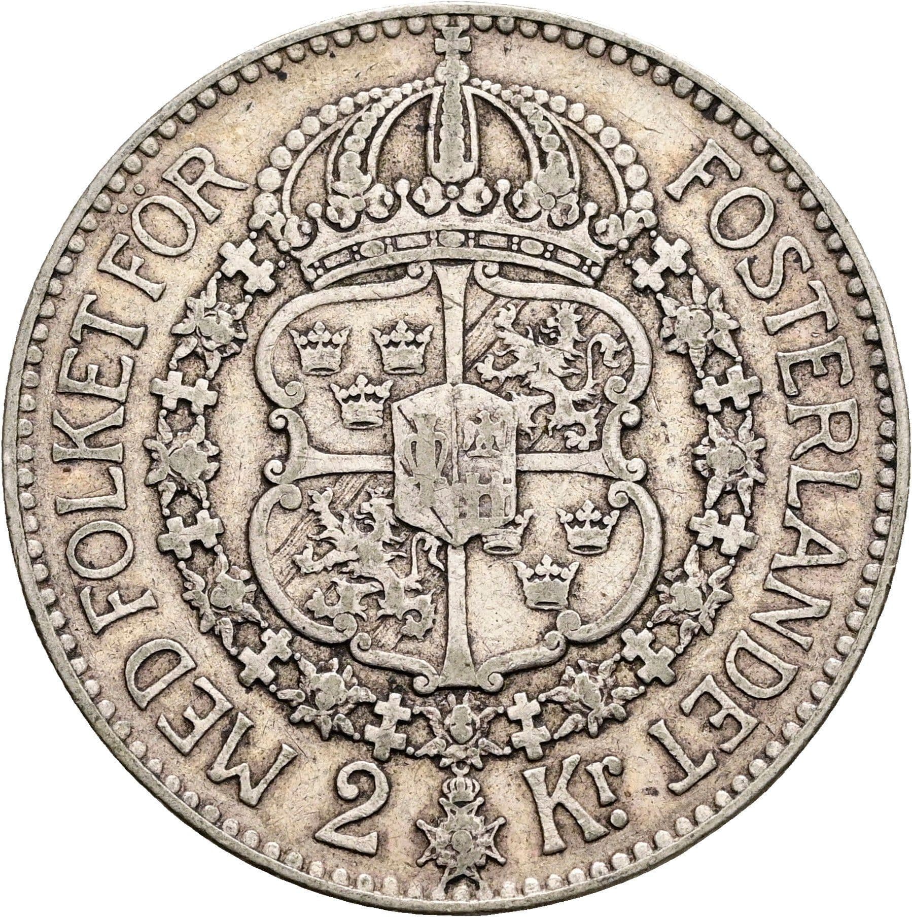 2 Kronor Gustav V. 1907-1950 1930 – Rückseite