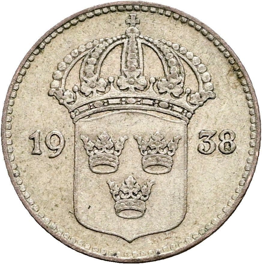 10 Öre Gustav V. 1907-1950 1938 – Rückseite
