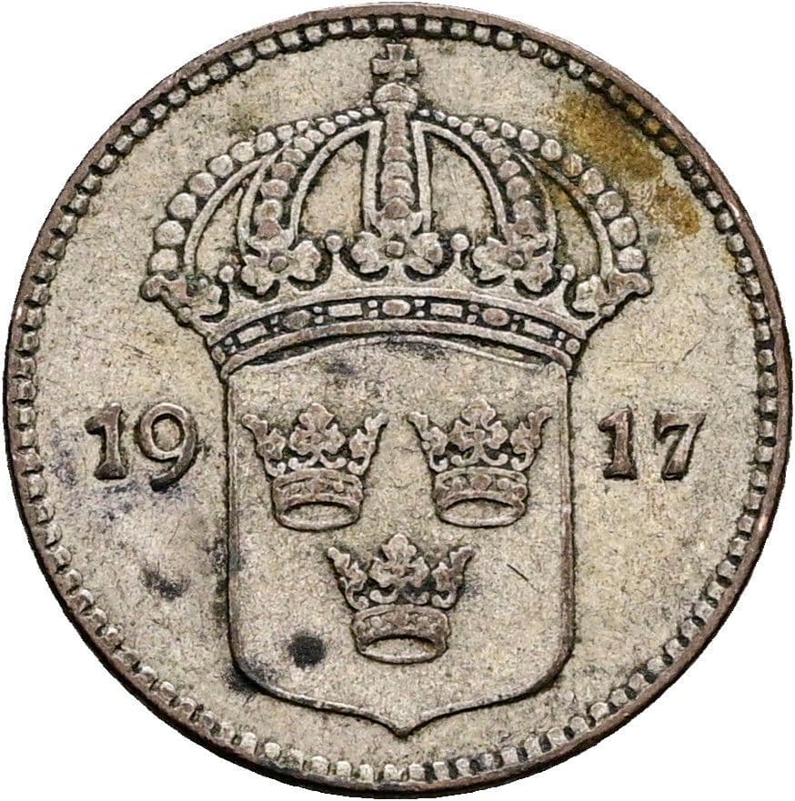 10 Öre Gustav V. 1907-1950 1917 – Rückseite