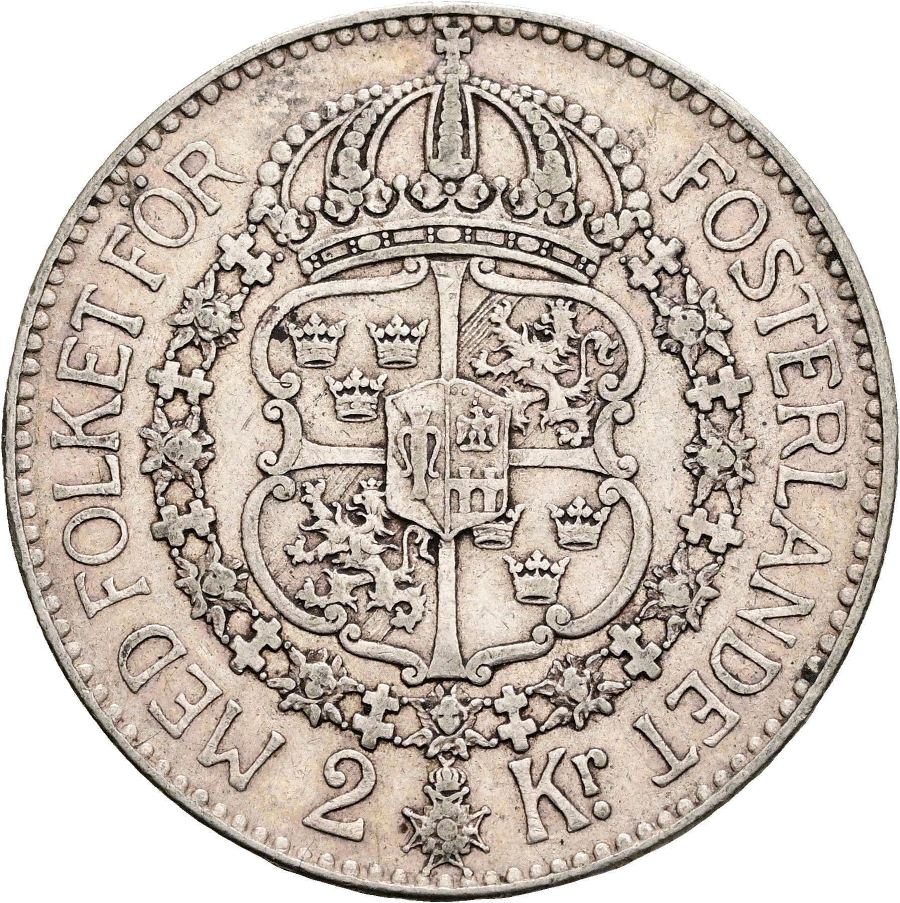 2 Kronor Gustav V. 1907-1950 1928 – Rückseite