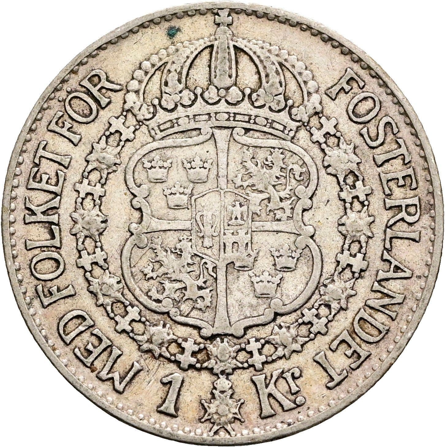 1 Krona Gustav V. 1907-1950 1937 – Rückseite