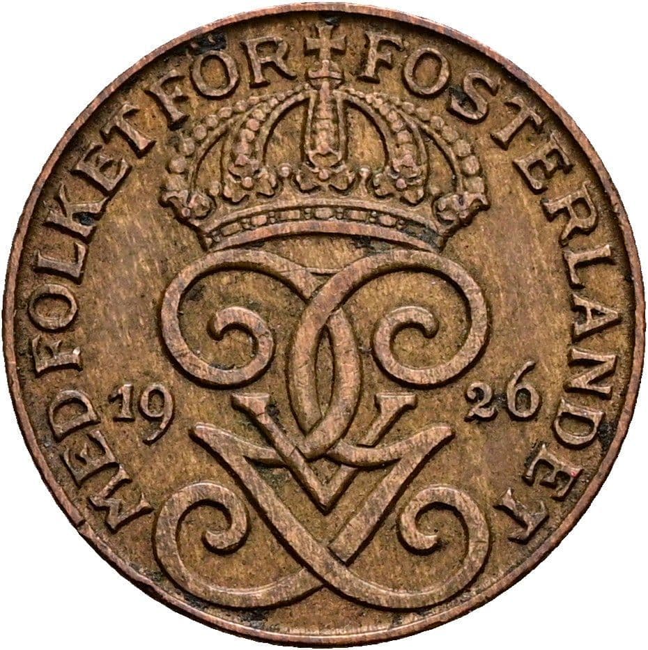 1 Öre Gustav V. 1907-1950 1926 – Rückseite