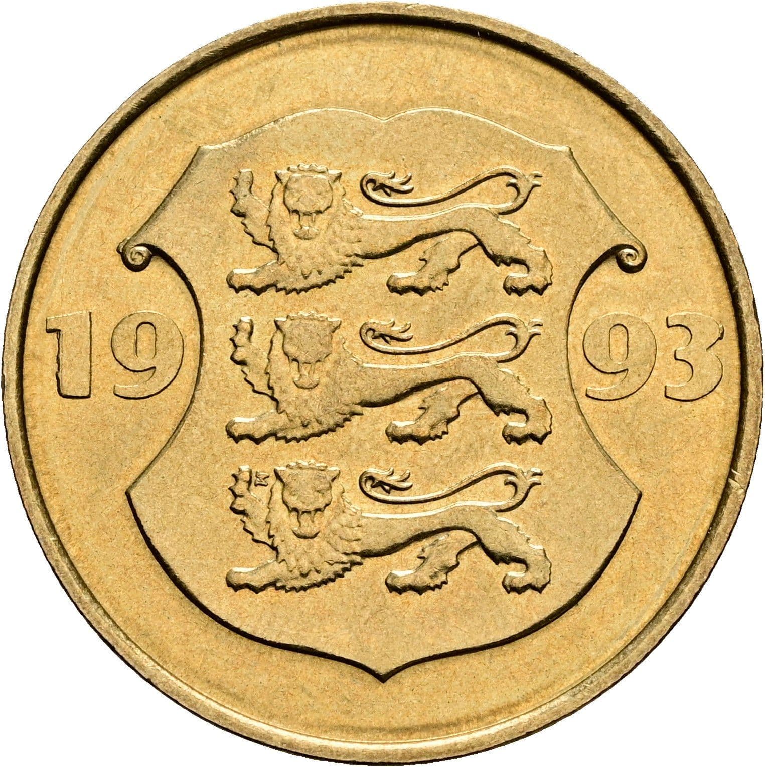 5 Krooni 1993 – Rückseite