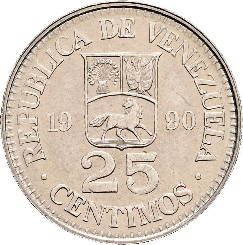 25 Centimos 1990 – Rückseite