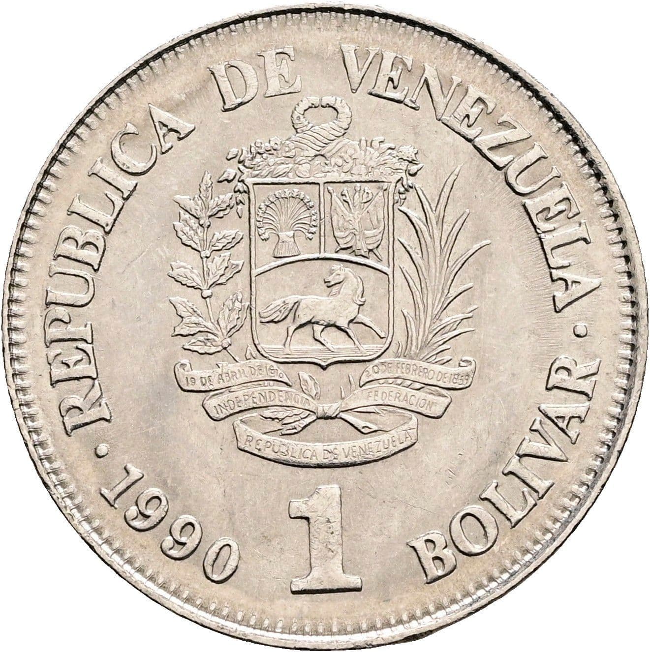 1 Bolivar 1990 – Rückseite
