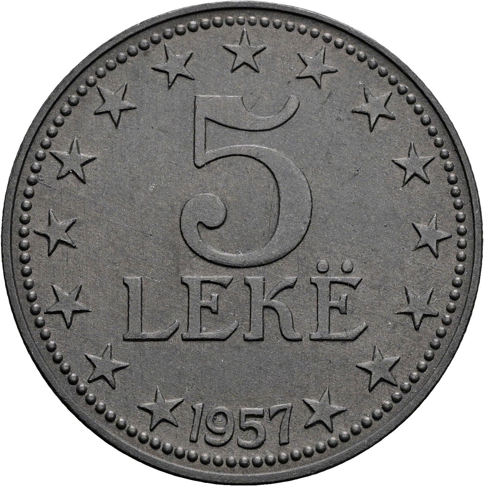 5 Leke 1957 – Vorderseite