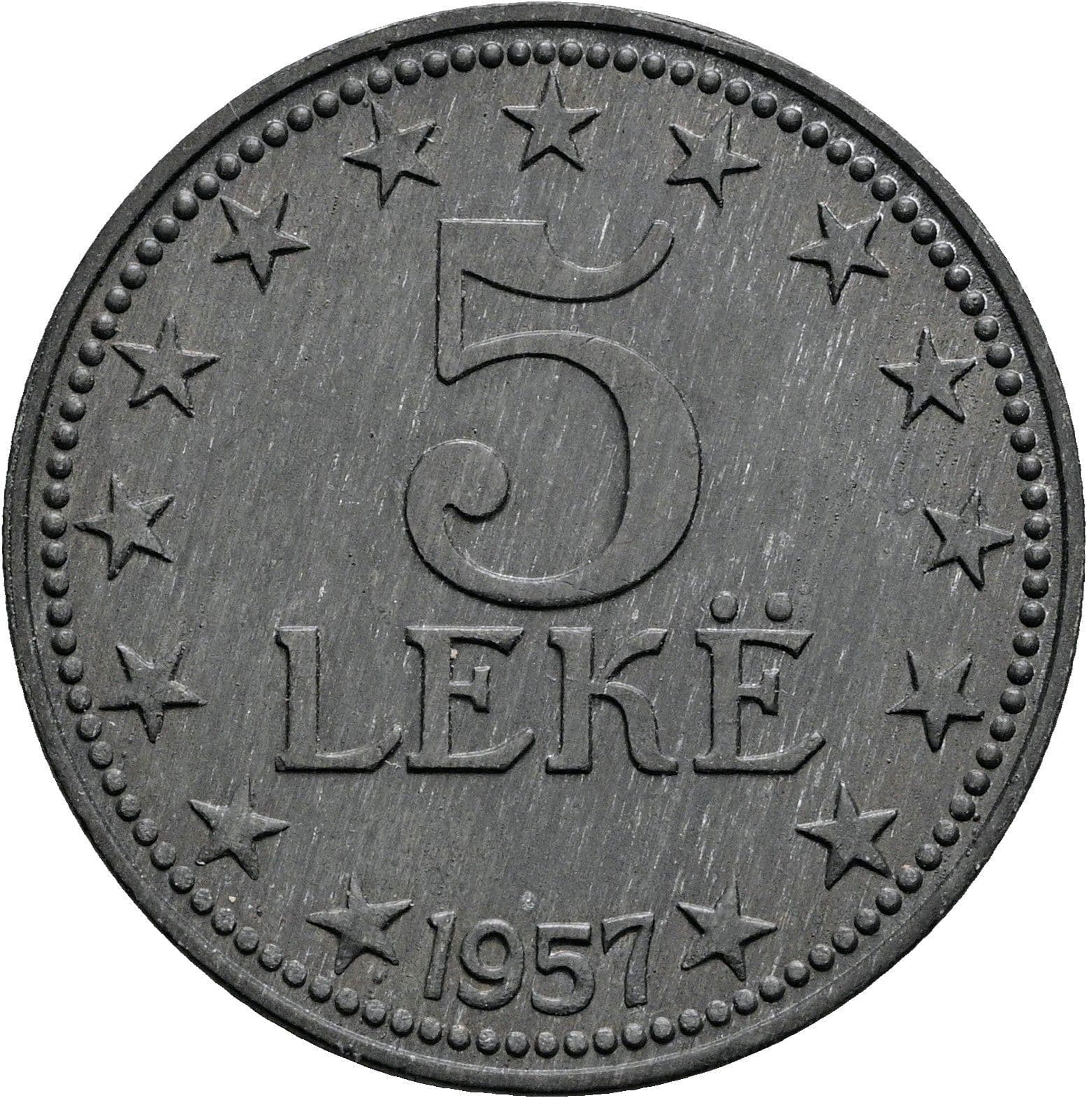 5 Leke 1957 – Vorderseite