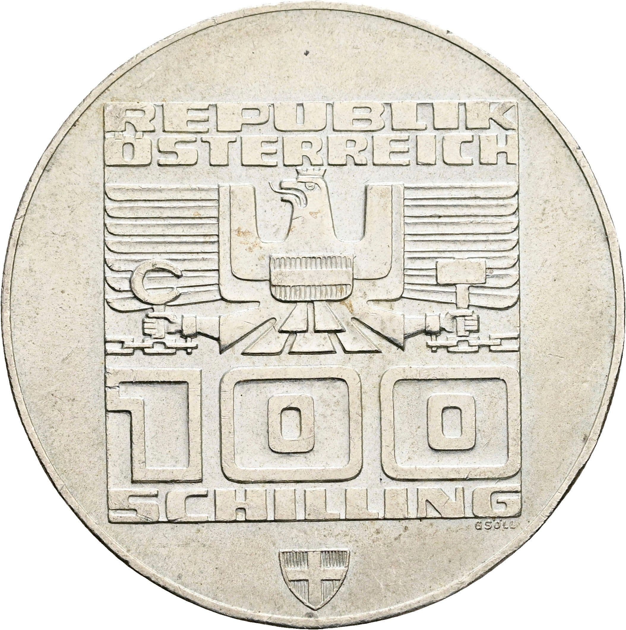 100 Schilling 1975 – Rückseite